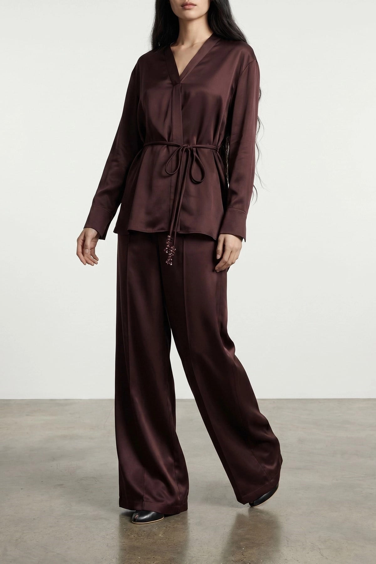Tory Burch Satinbluse in Bordeaux - alternate view