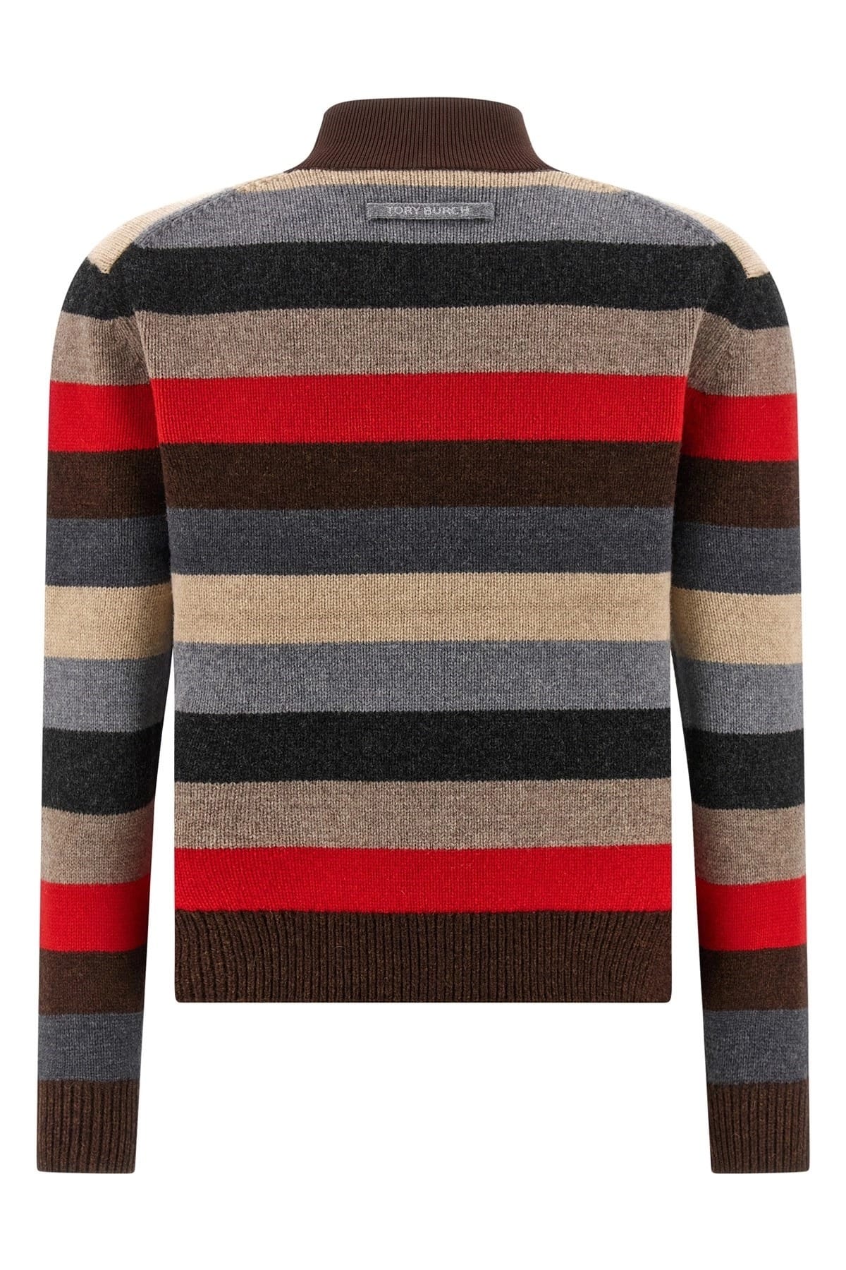Tory Burch Tory Burch Striped Wool High-Neck Sweater