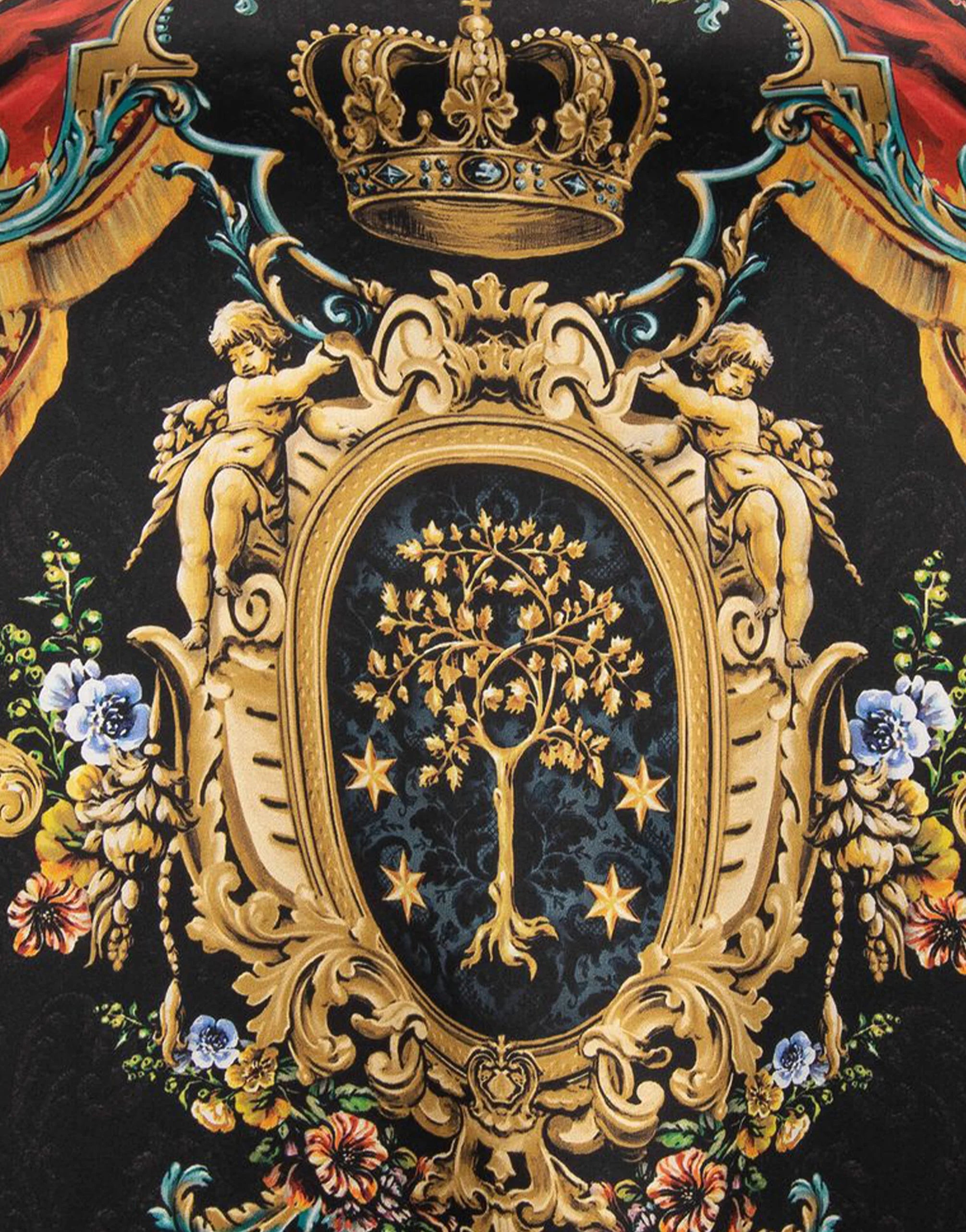 Heraldry Printed Silk Jacket