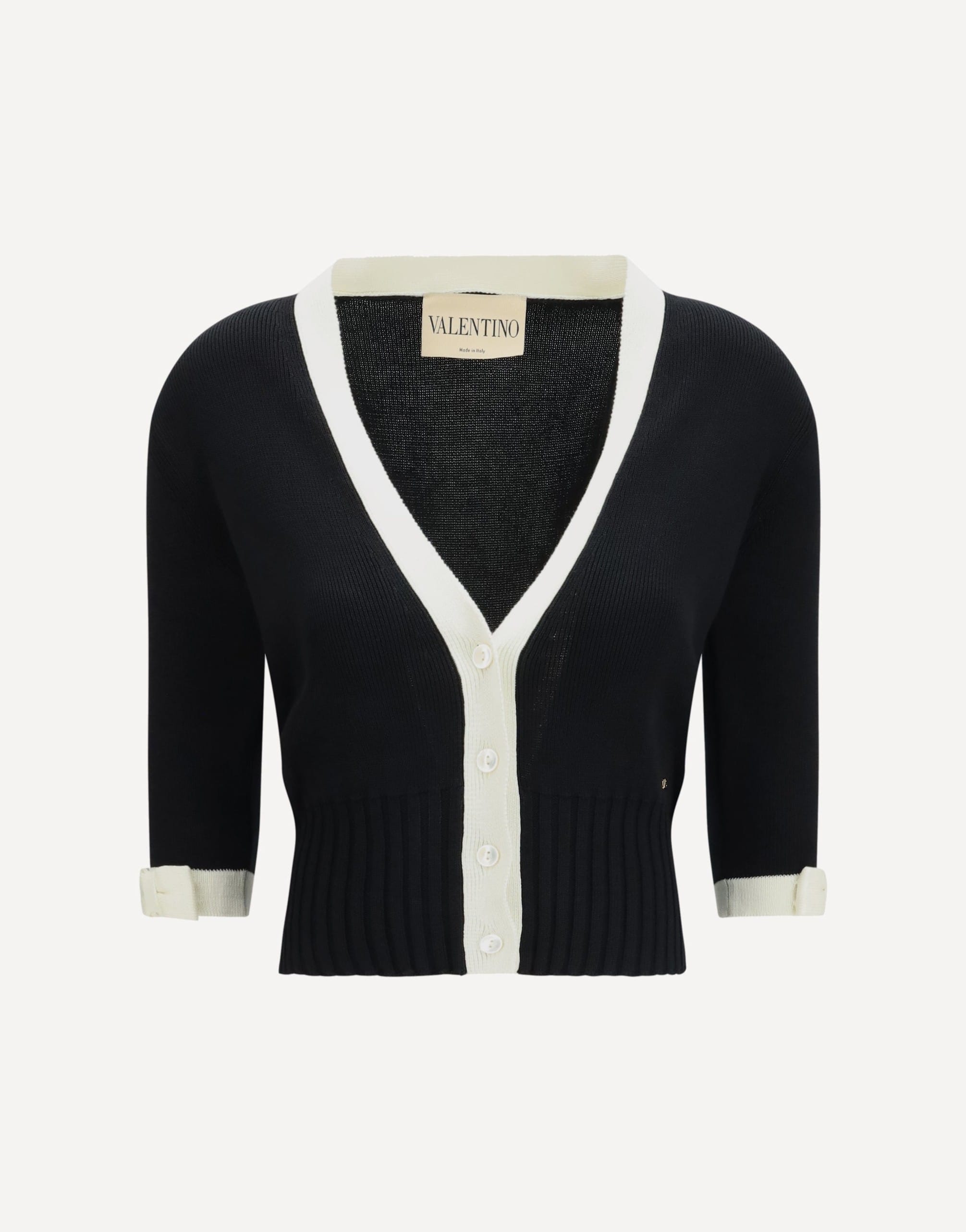 Valentino Bicolor V-Neck Cardigan | Sendegaro IT