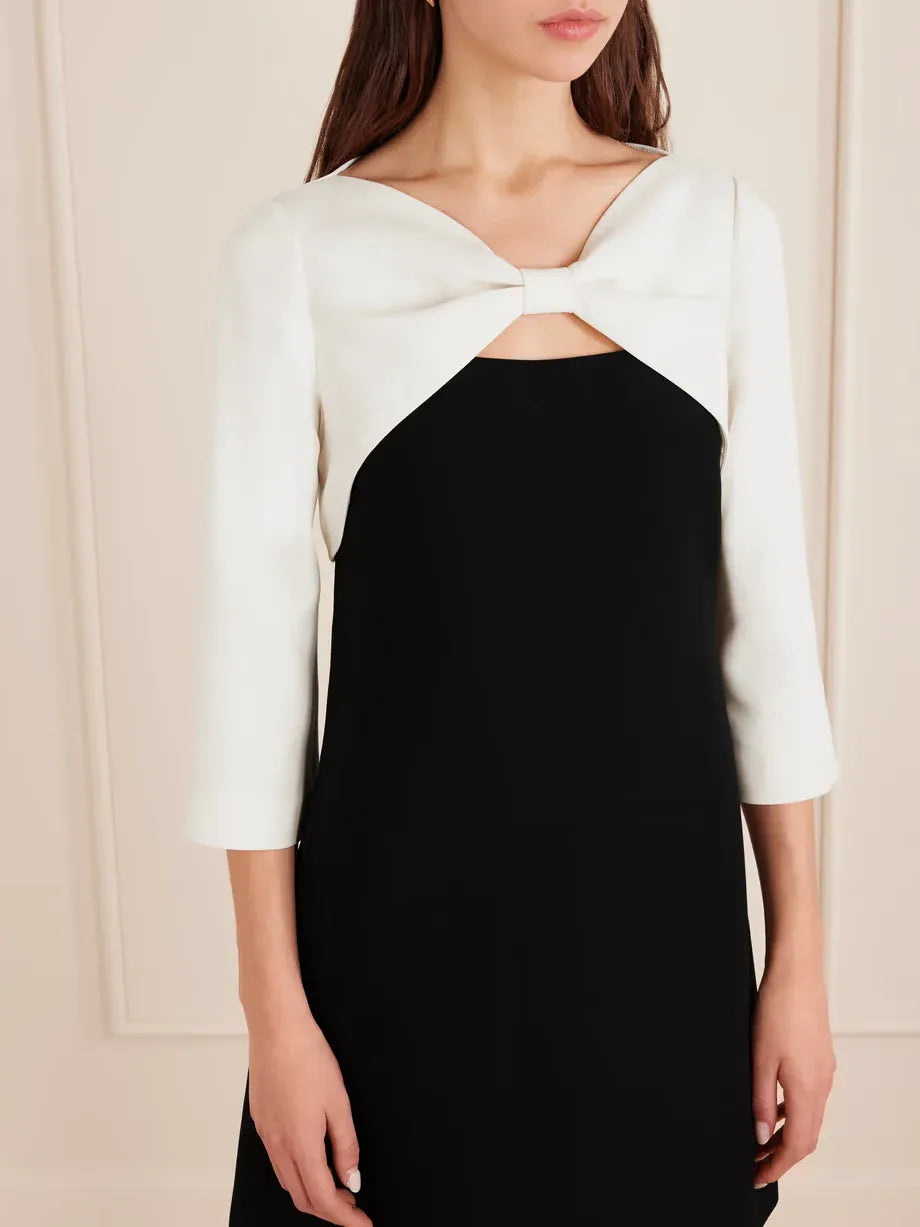 Valentino Bow-Detailed Cutout Crepe Mini Dress