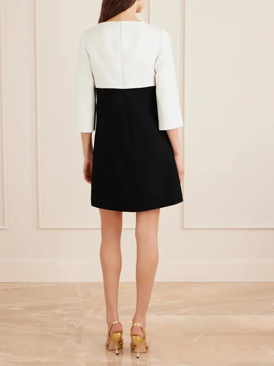Valentino Bow-Detailed Cutout Crepe Mini Dress