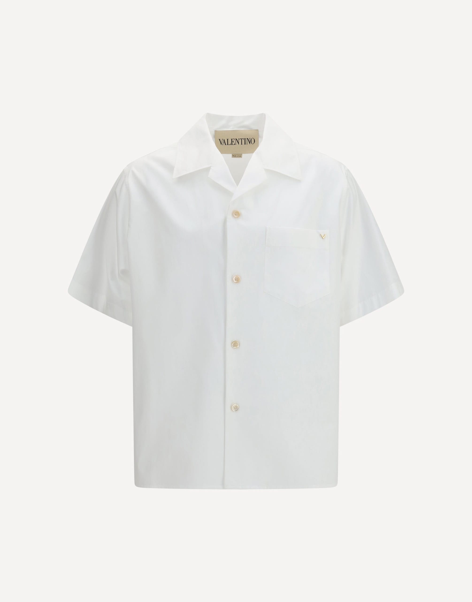 Valentino Cotton Poplin Bowling Shirt With Vgold
