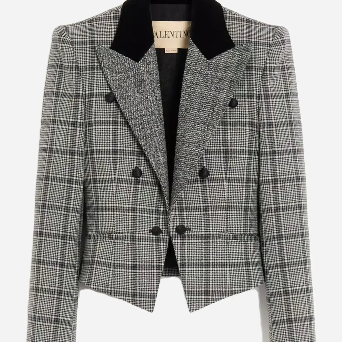 Valentino Double-Breasted Check Pattern Jacket | Sendegaro KR