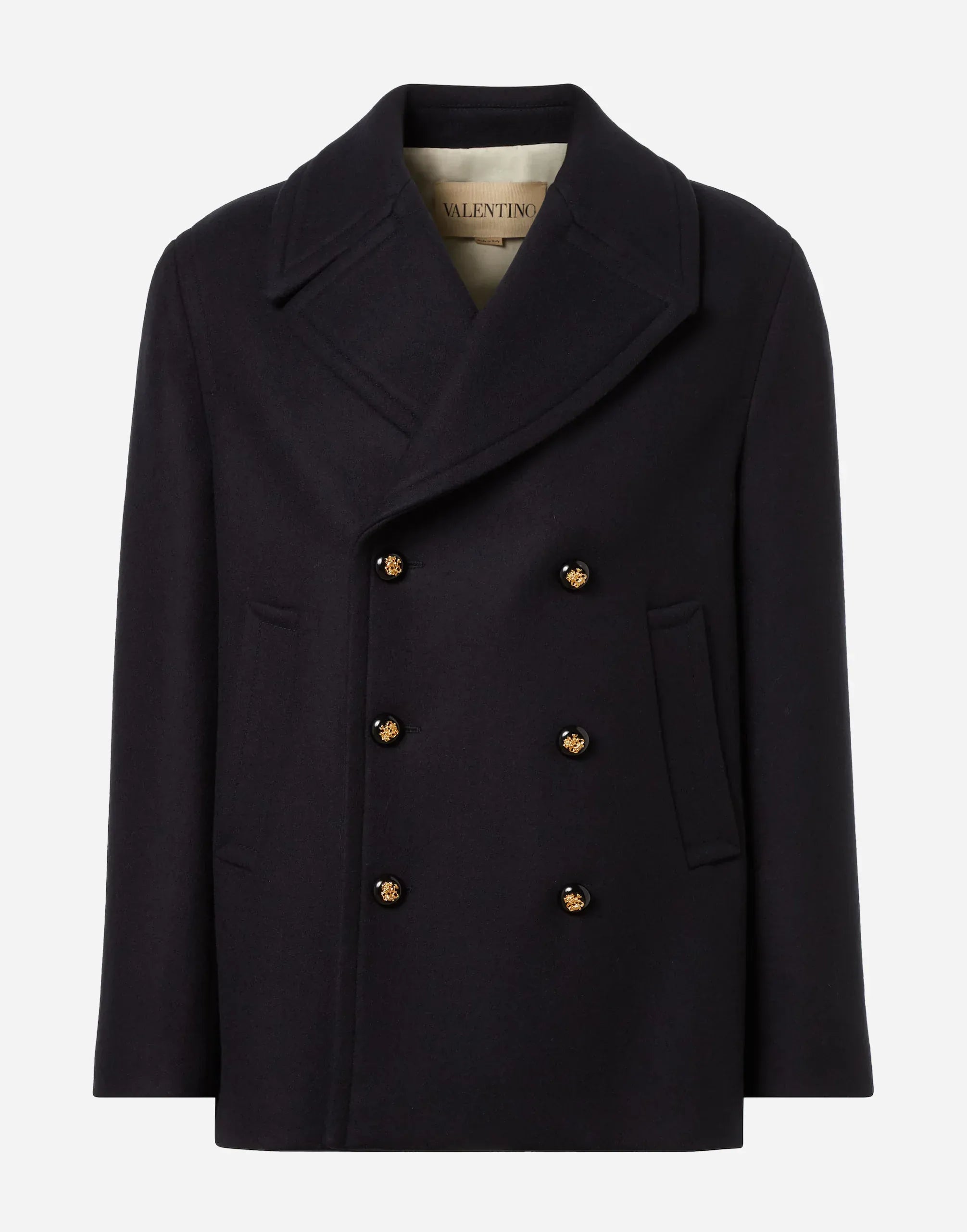 Valentino Double-Breasted virgin Wool Pea Coat