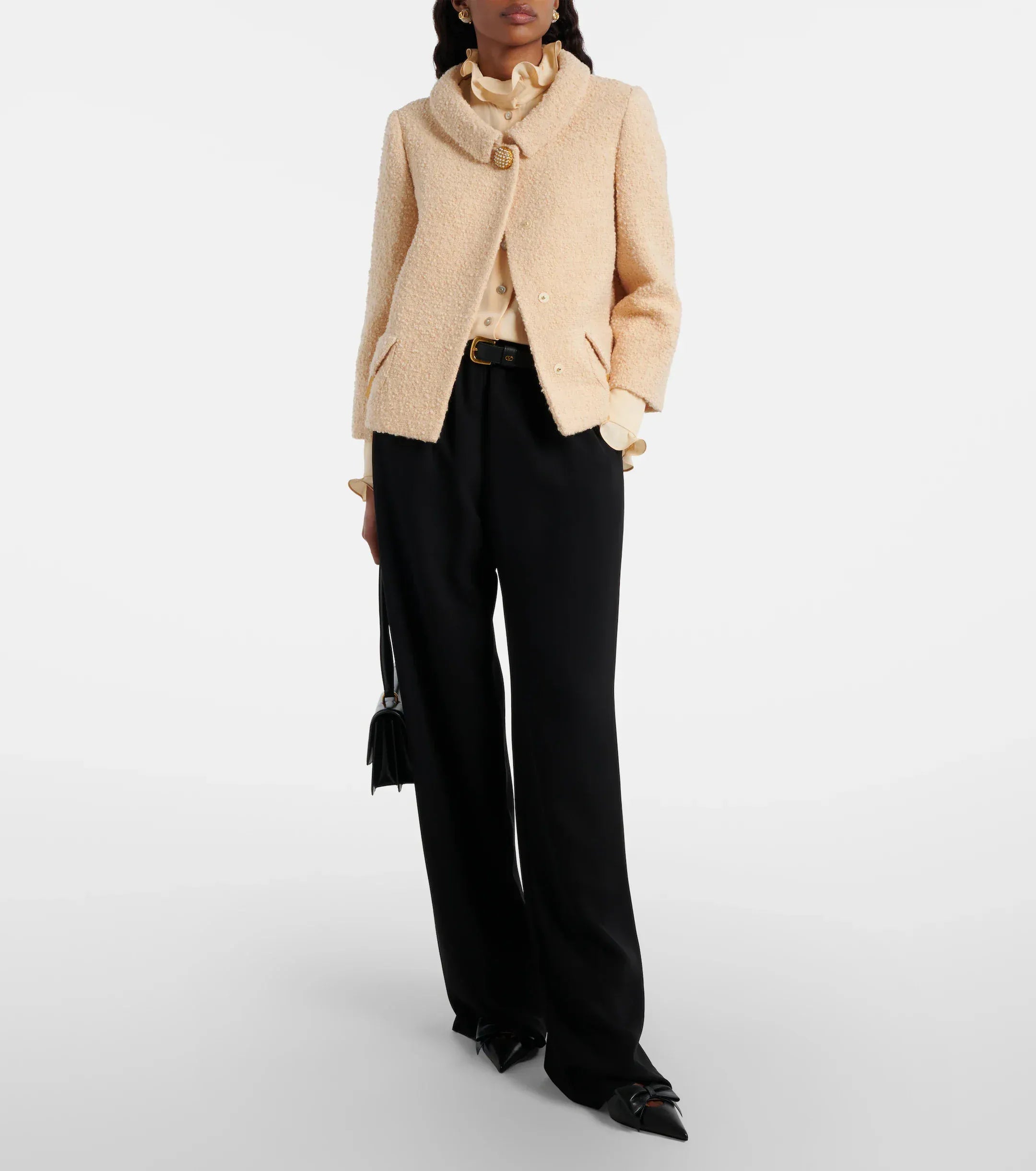 Valentino Embellished Wool-Blend Tweed Jacket