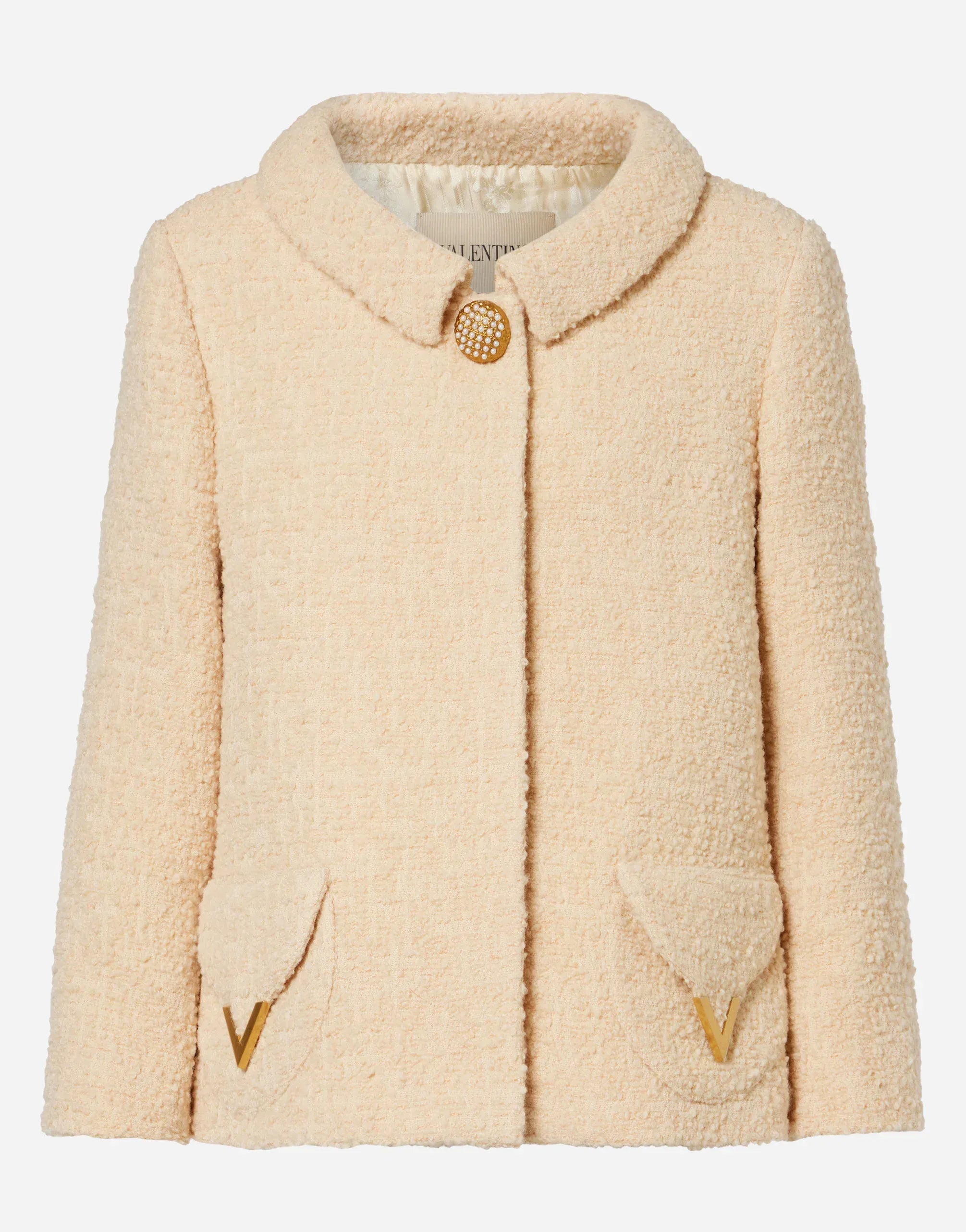 Valentino Embellished Wool-Blend Tweed Jacket