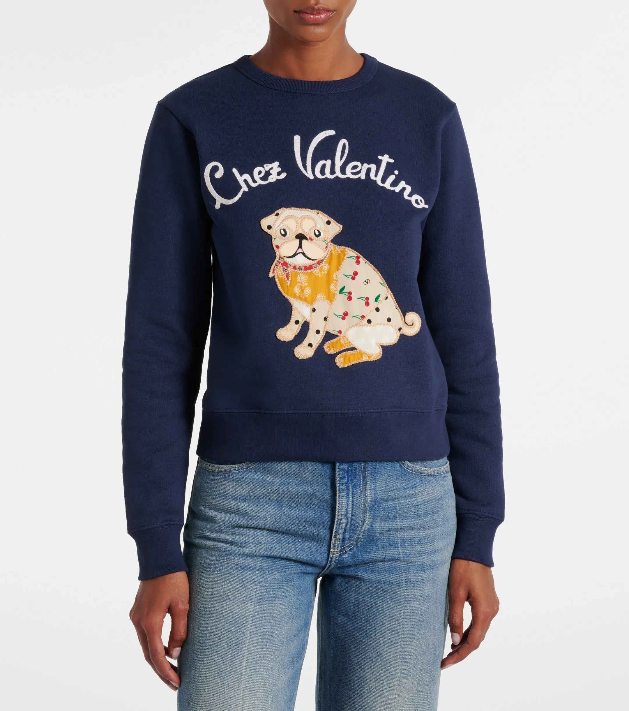 Valentino Embroidered Cotton Jersey Sweatshirt
