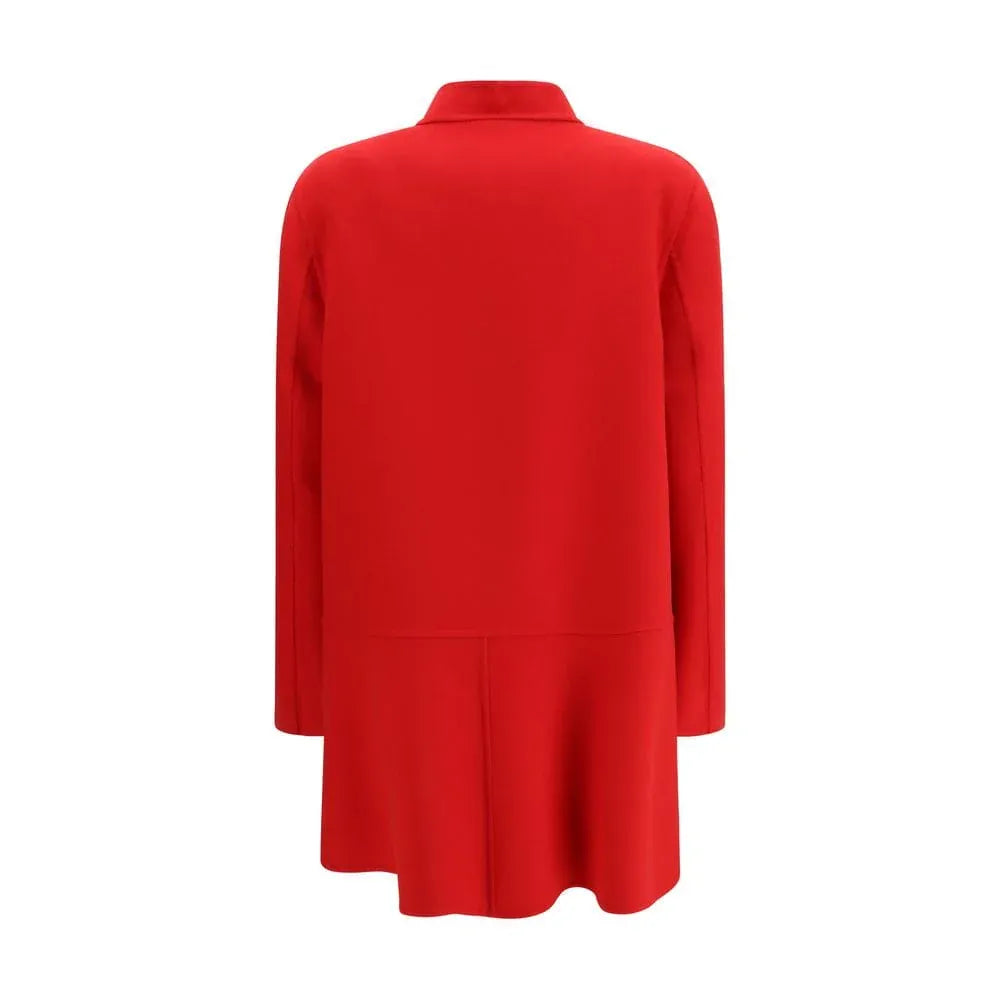 Valentino Fleece Single-Breasted Compact Drape Coat