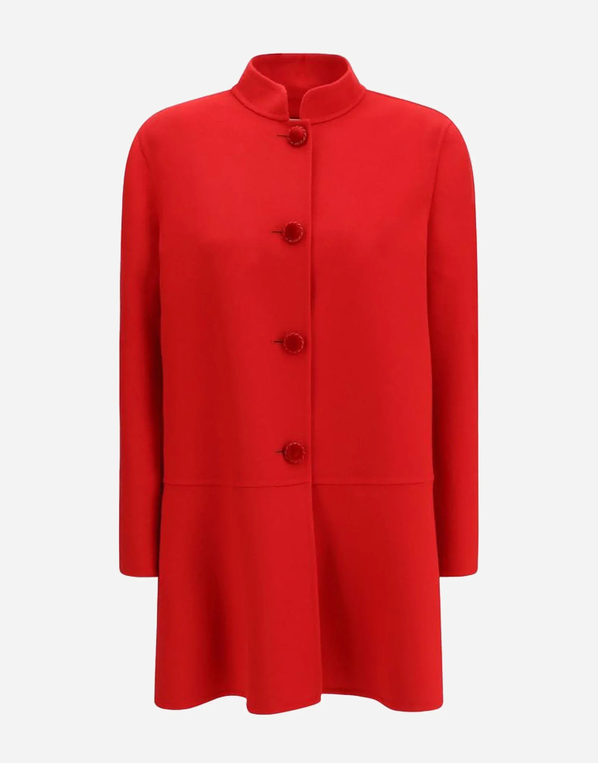 Valentino Fleece Single-Breasted Compact Drape Coat
