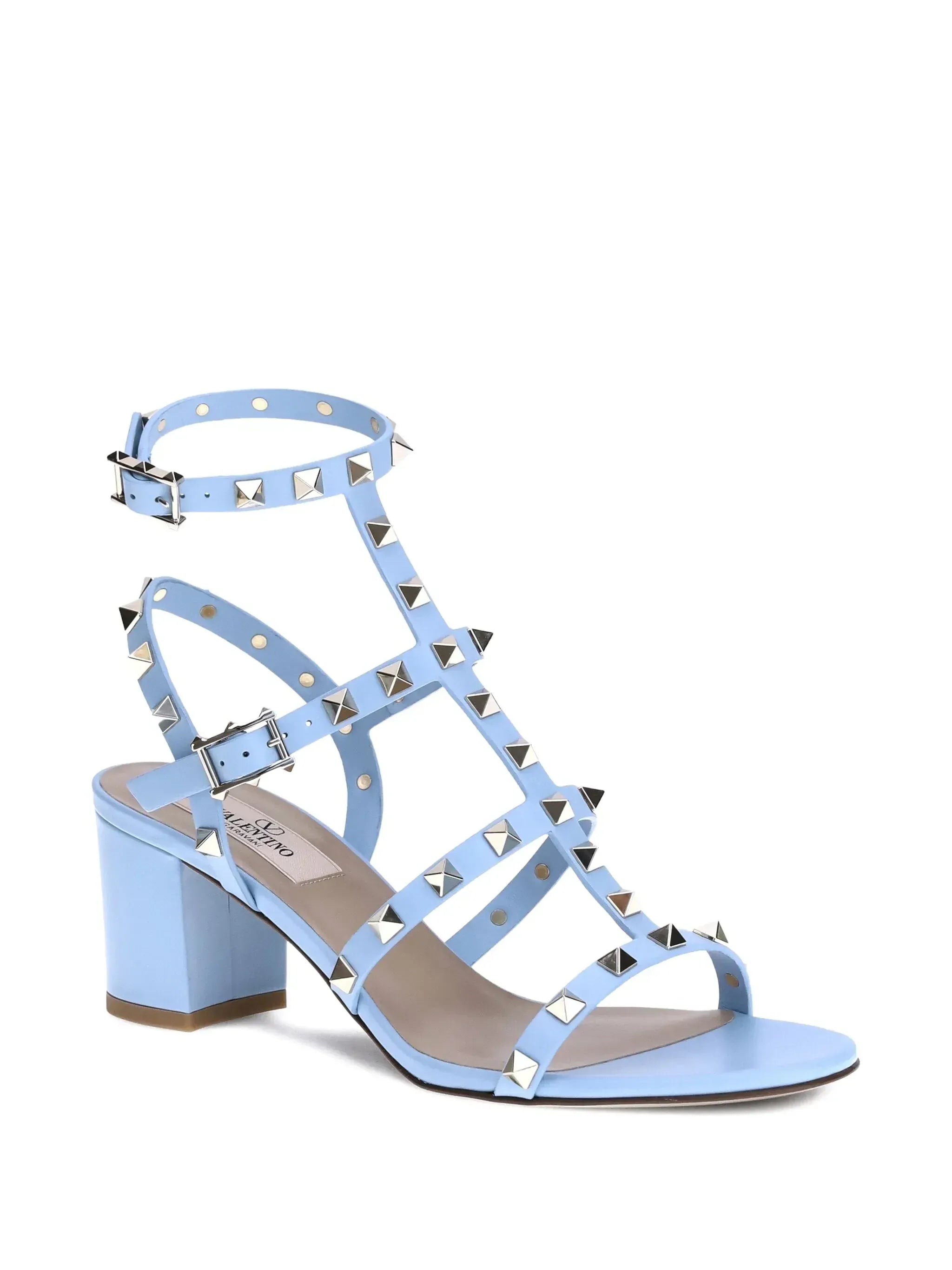 Valentino Garavani 60mm Rockstud Block-Heel Sandalen