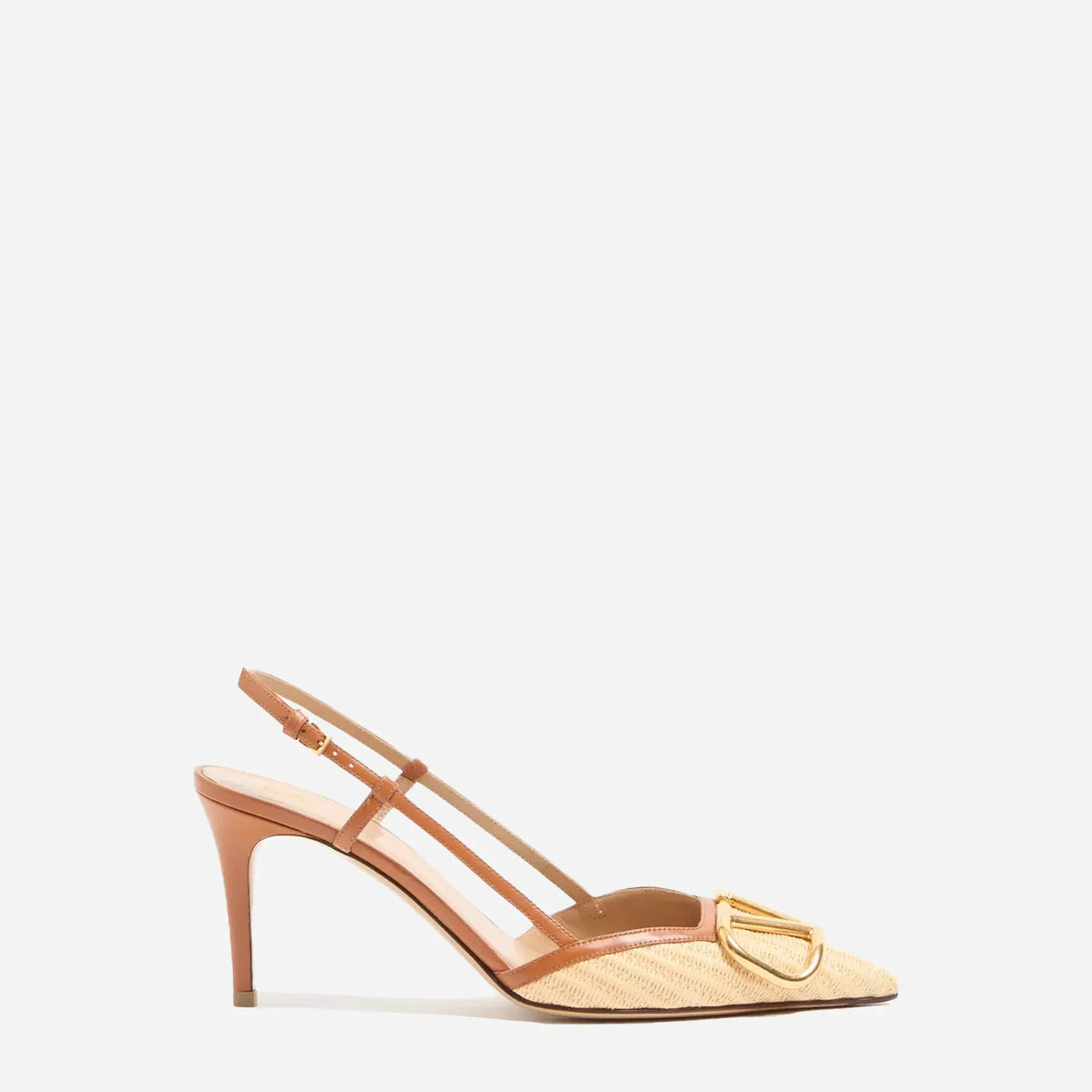 Valentino Garavani 80mm VLogo シグネチャー ラフィア スリングバック