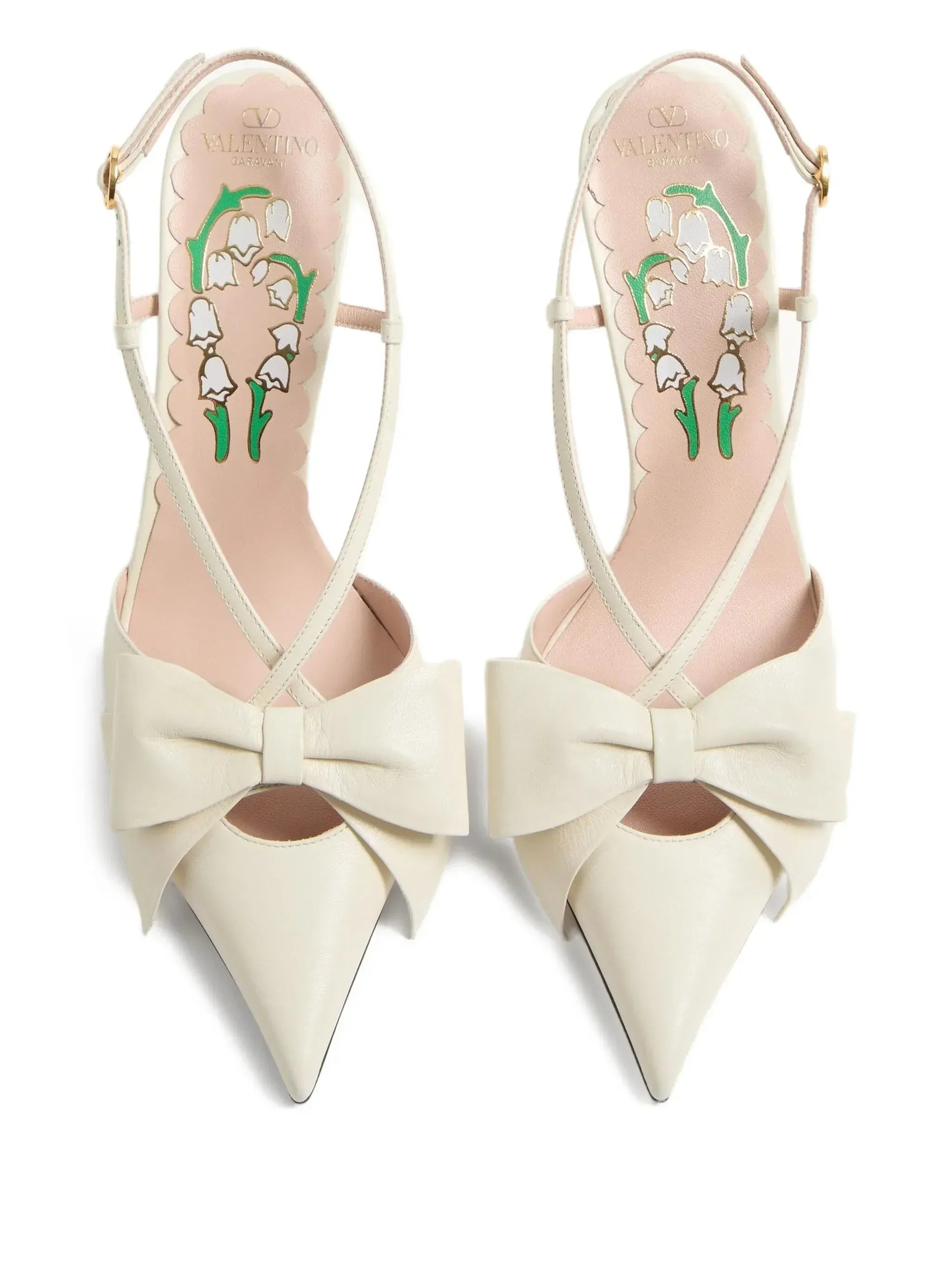 Valentino Garavani 85mm Bowow Slingback Ankle Strap Pumps
