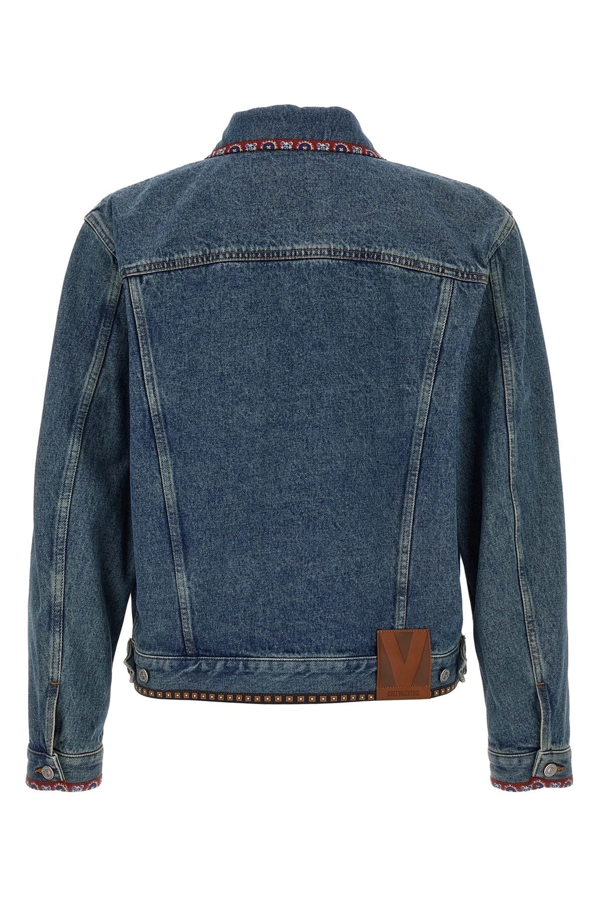 Valentino Garavani Veste en denim brodée de perles - alternate view
