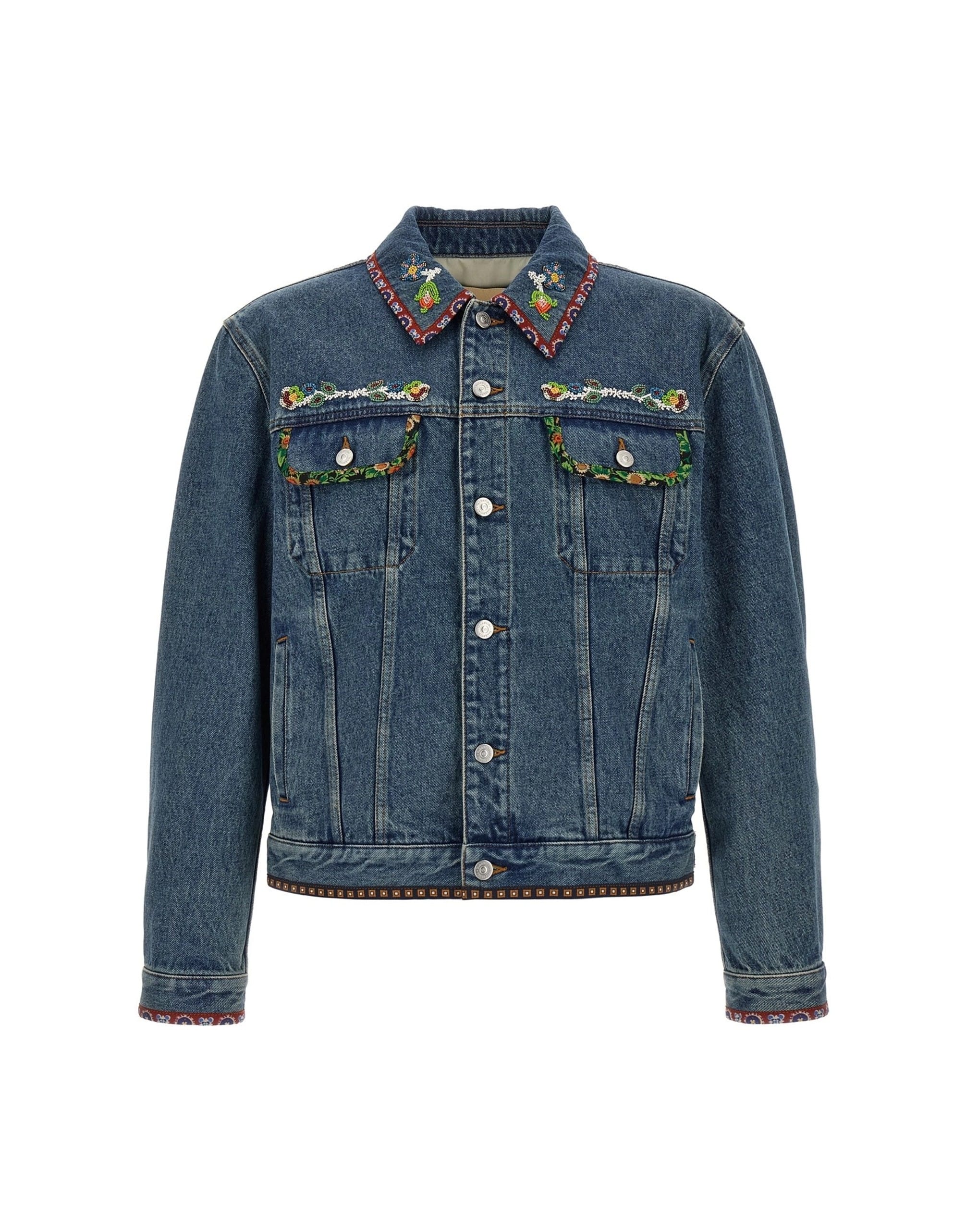 Valentino Garavani Valentino Garavani Beaded Embroidered Denim Jacket