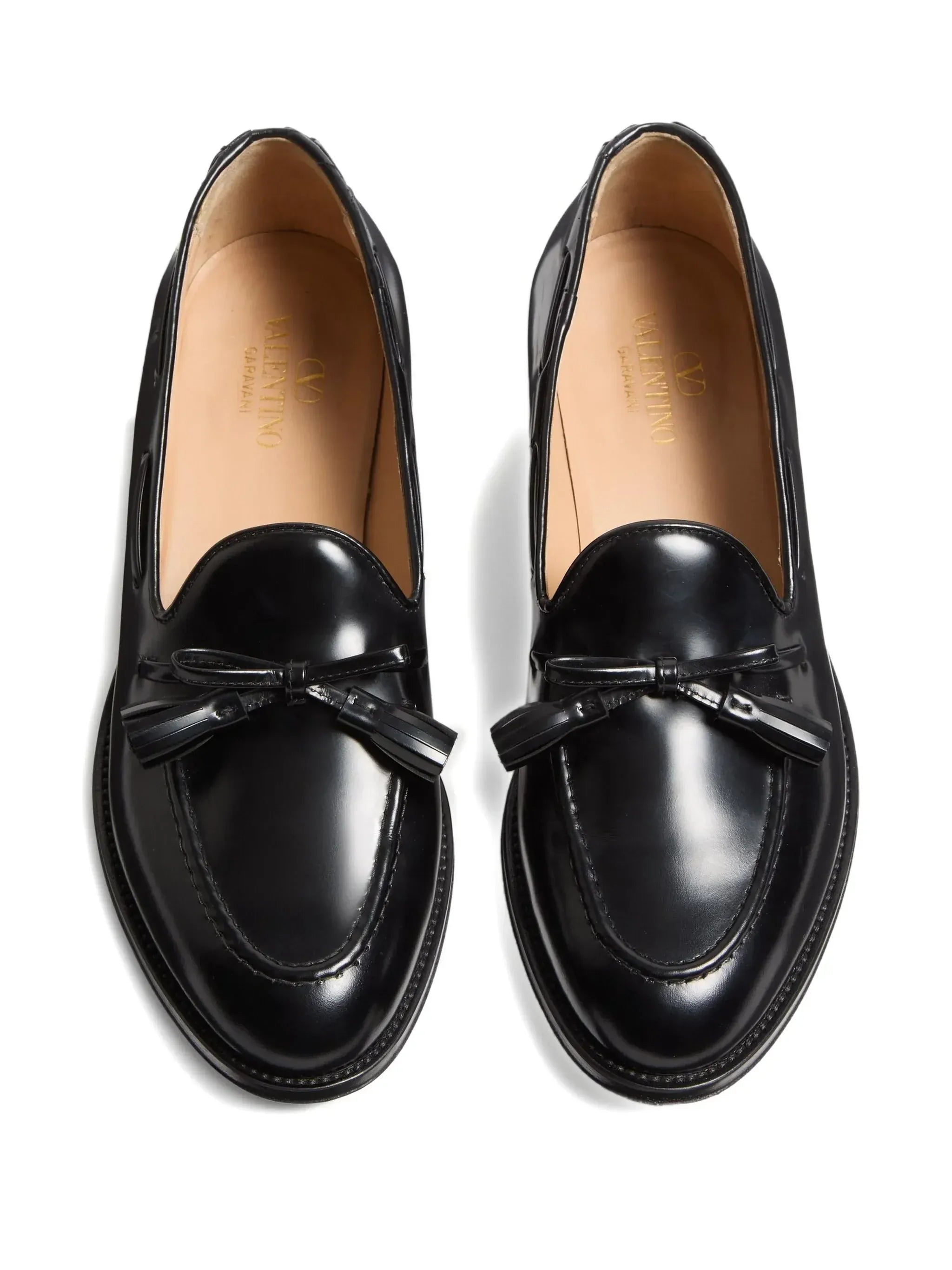 Valentino Garavani Bowshire Polished Leather Loafers