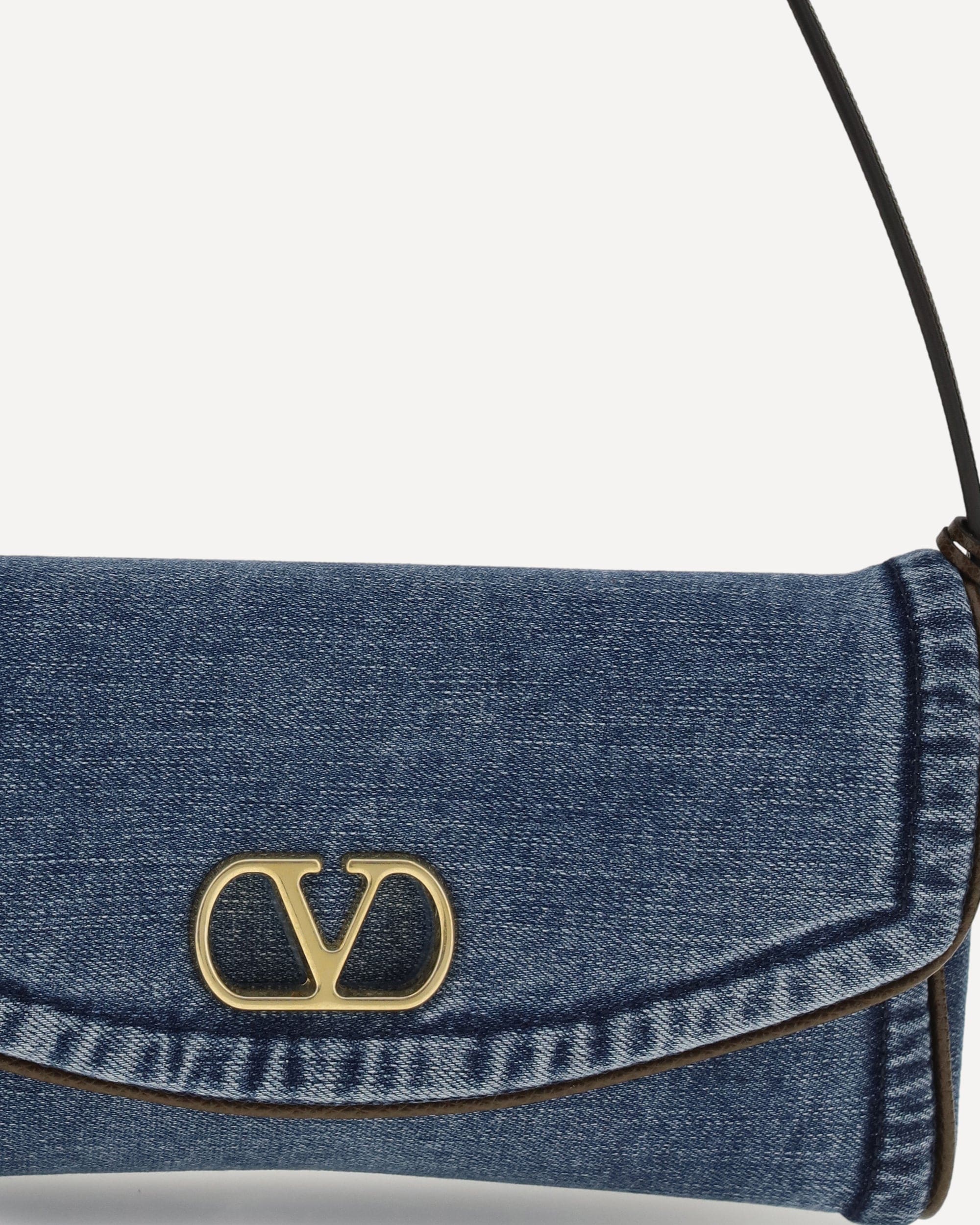 Valentino Garavani Valentino Garavani Devain Small Denim Shoulder Bag
