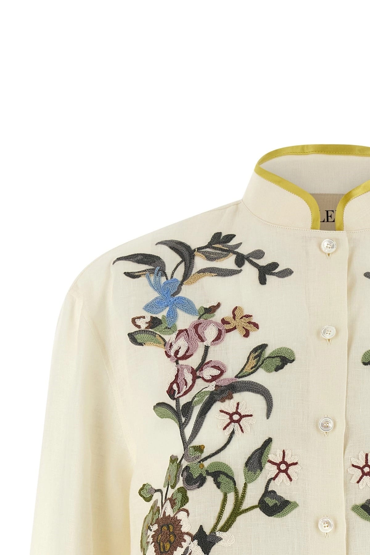 Valentino Garavani Valentino Garavani Floral Embroidery Linen Shirt