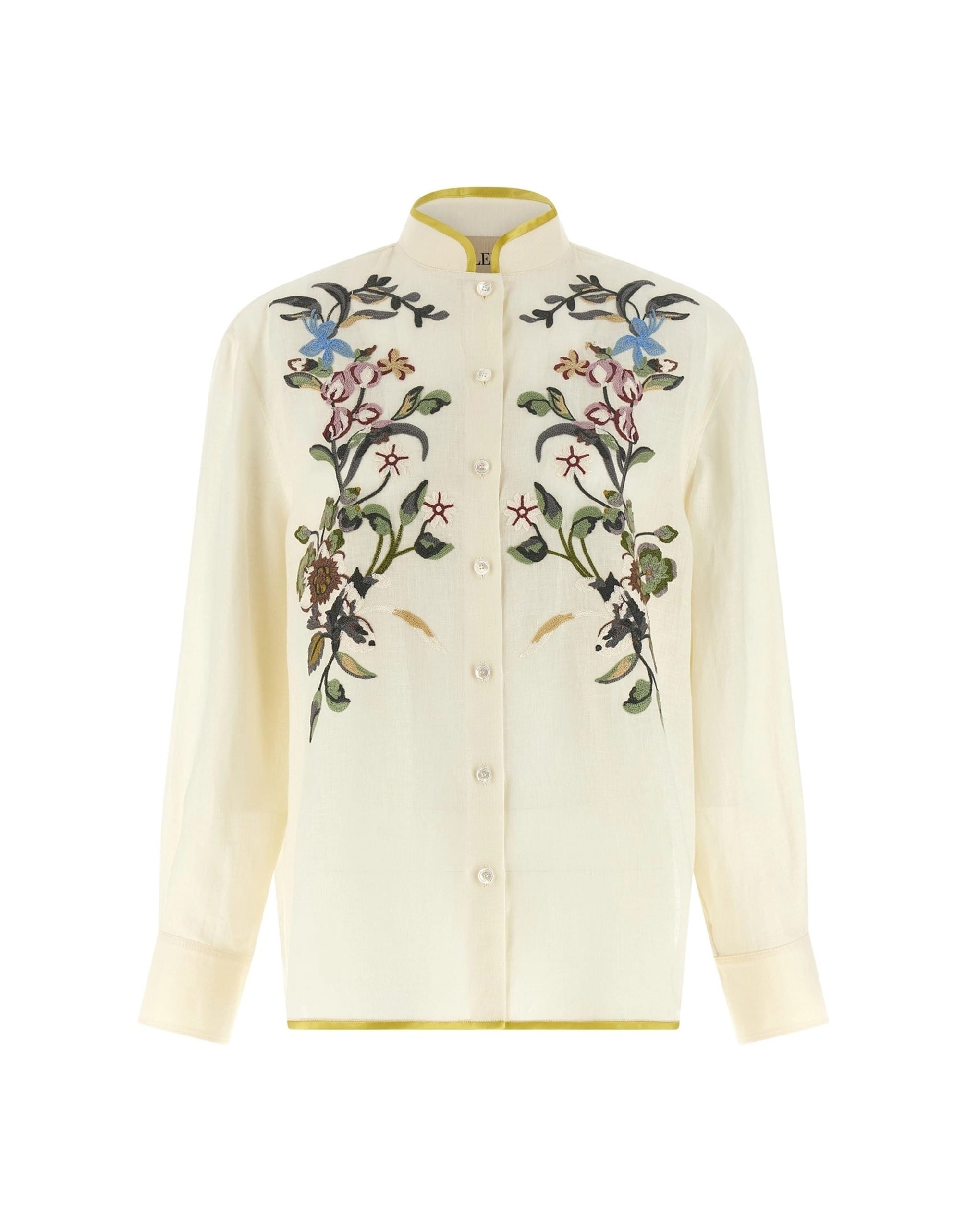 Valentino Garavani Valentino Garavani Floral Embroidery Linen Shirt
