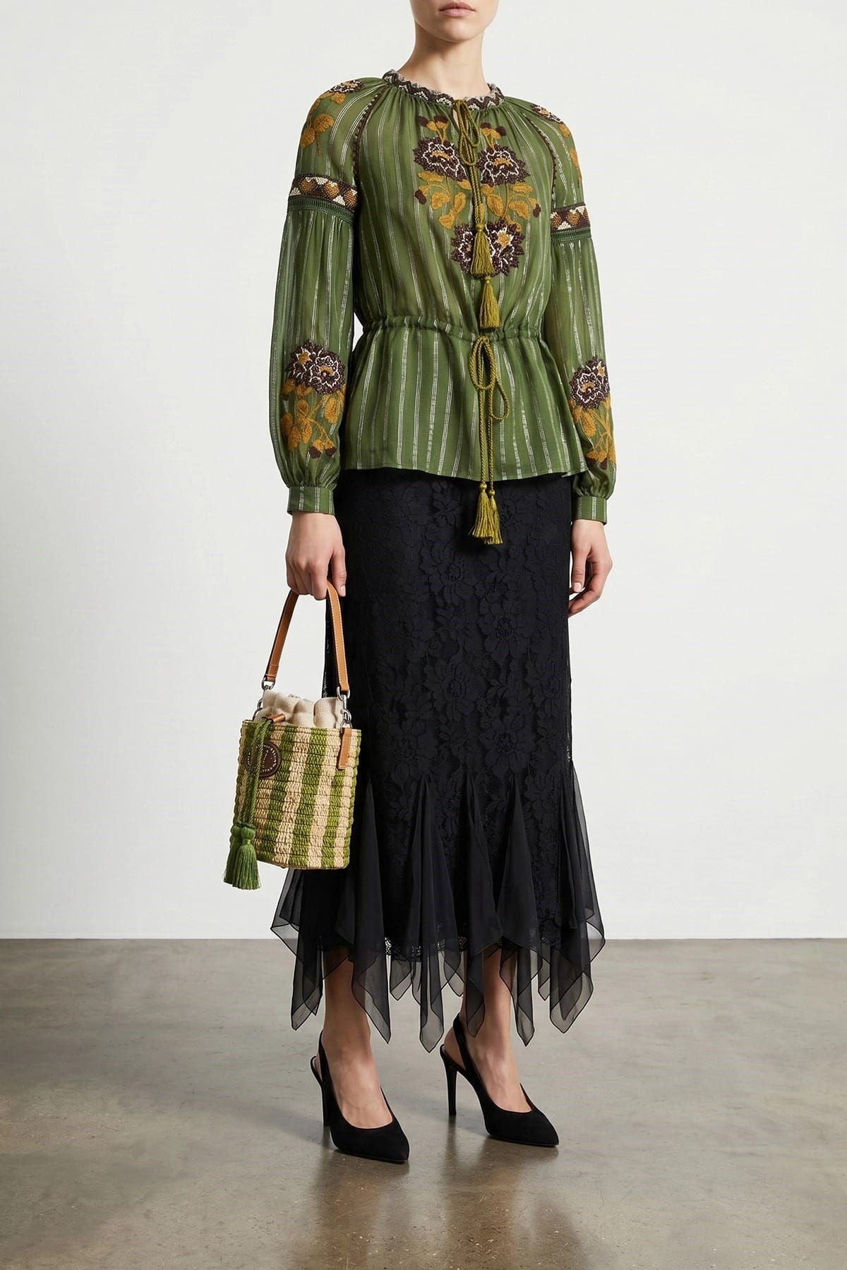 Valentino Garavani Lace Midi Skirt - alternate view