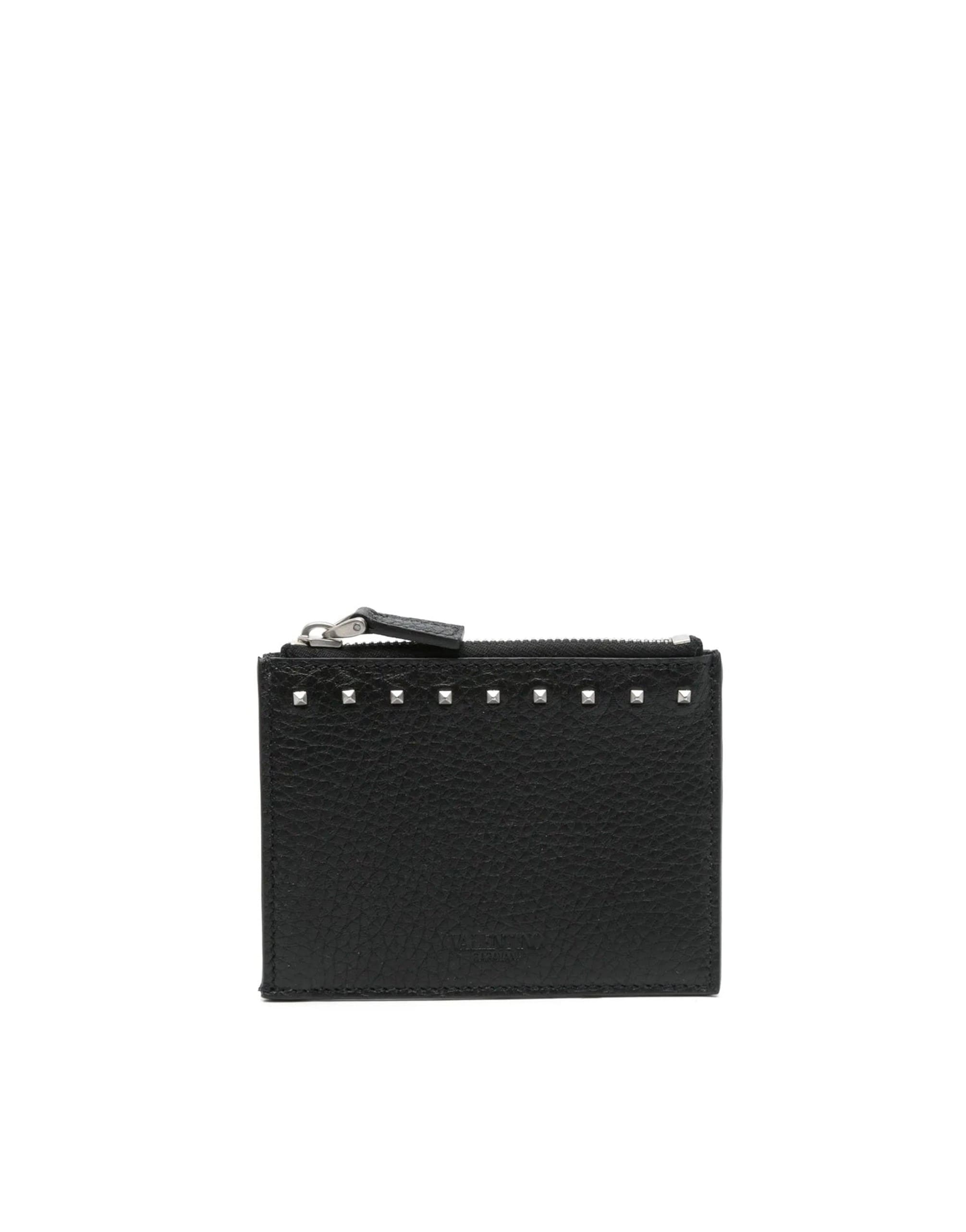 Valentino Garavani Leather Card Holder With Zip