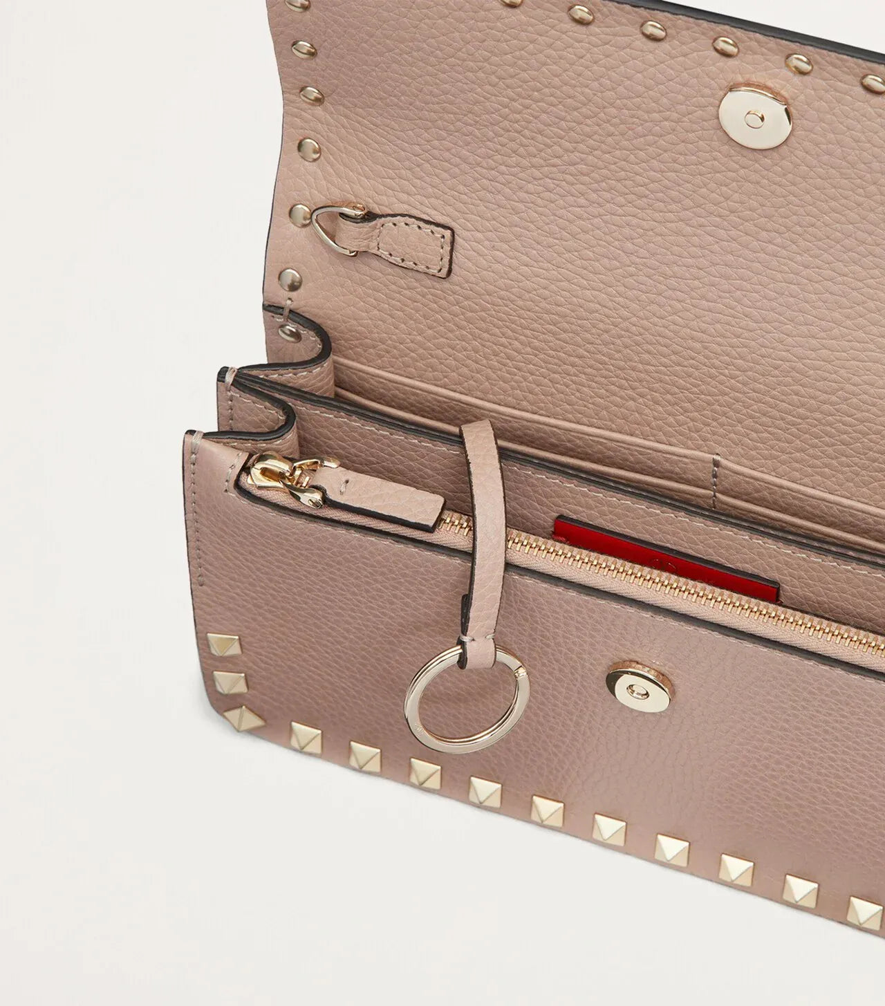 Valentino Garavani Leather Rockstud Chain Wallet