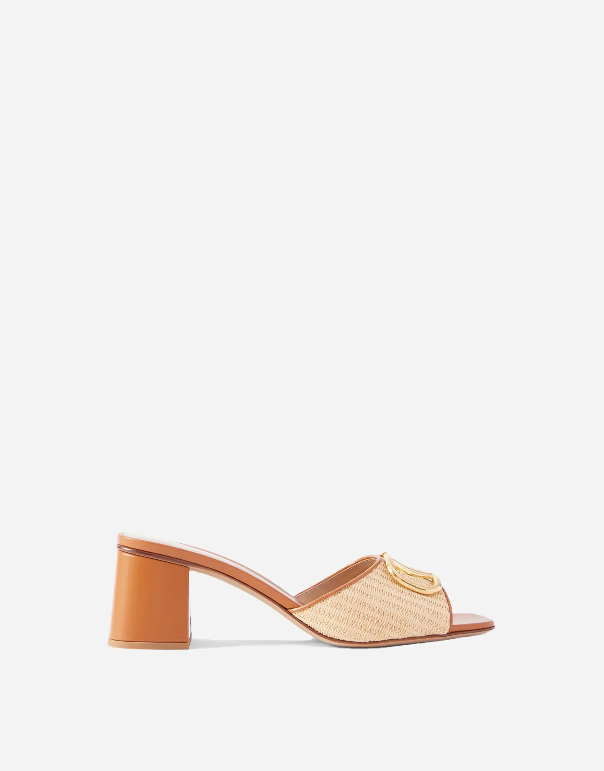 Valentino Garavani Raffia sandalen met leren details en VLogo