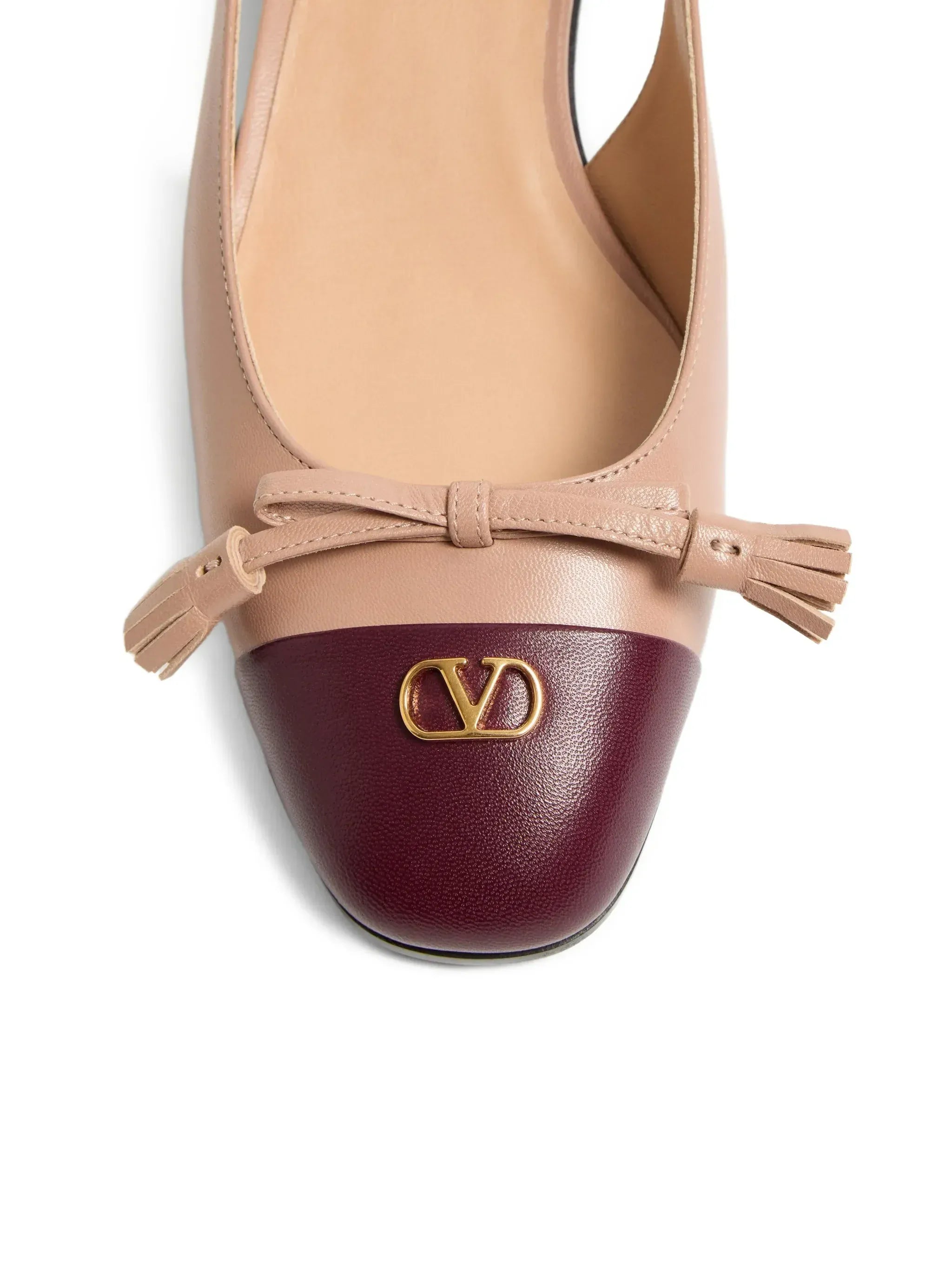 Valentino Garavani Sapatilhas Slingback de Couro com Logo Aplicado e Detalhe de Tassel