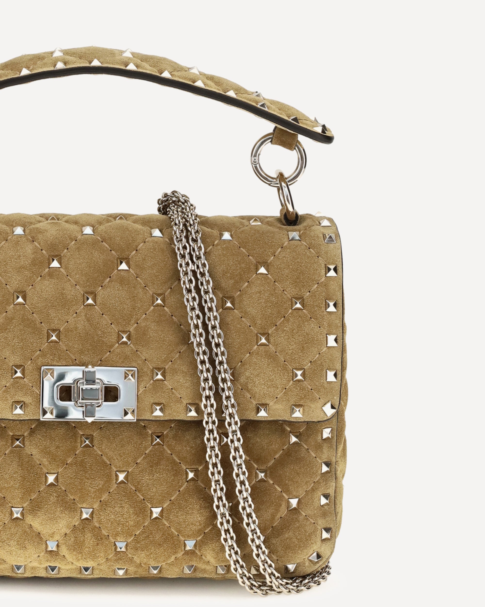 Valentino Garavani Medium Rockstud Spike Handtasche aus Veloursleder mit Henkel