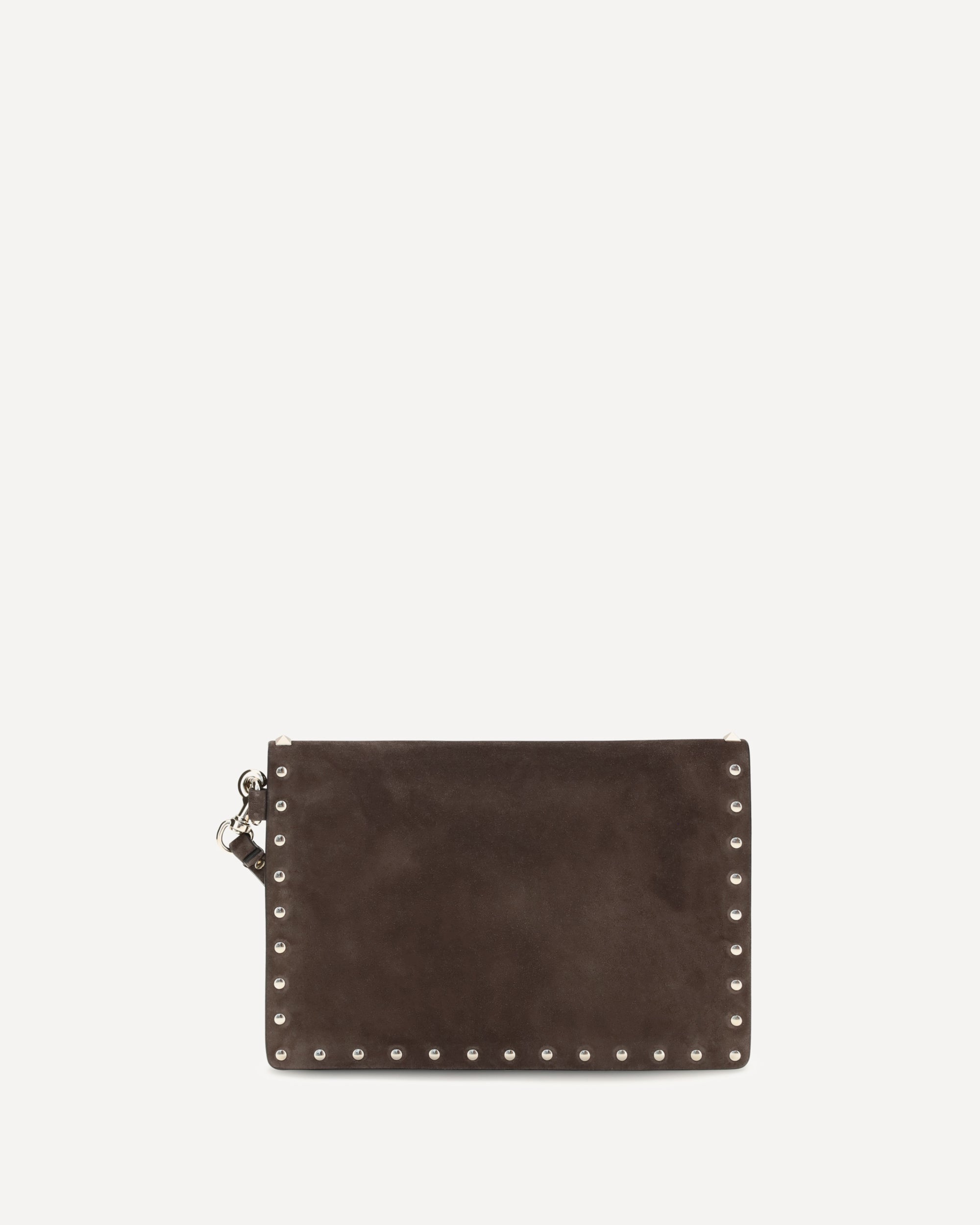 Valentino Garavani Medium Rockstud Suede Clutch