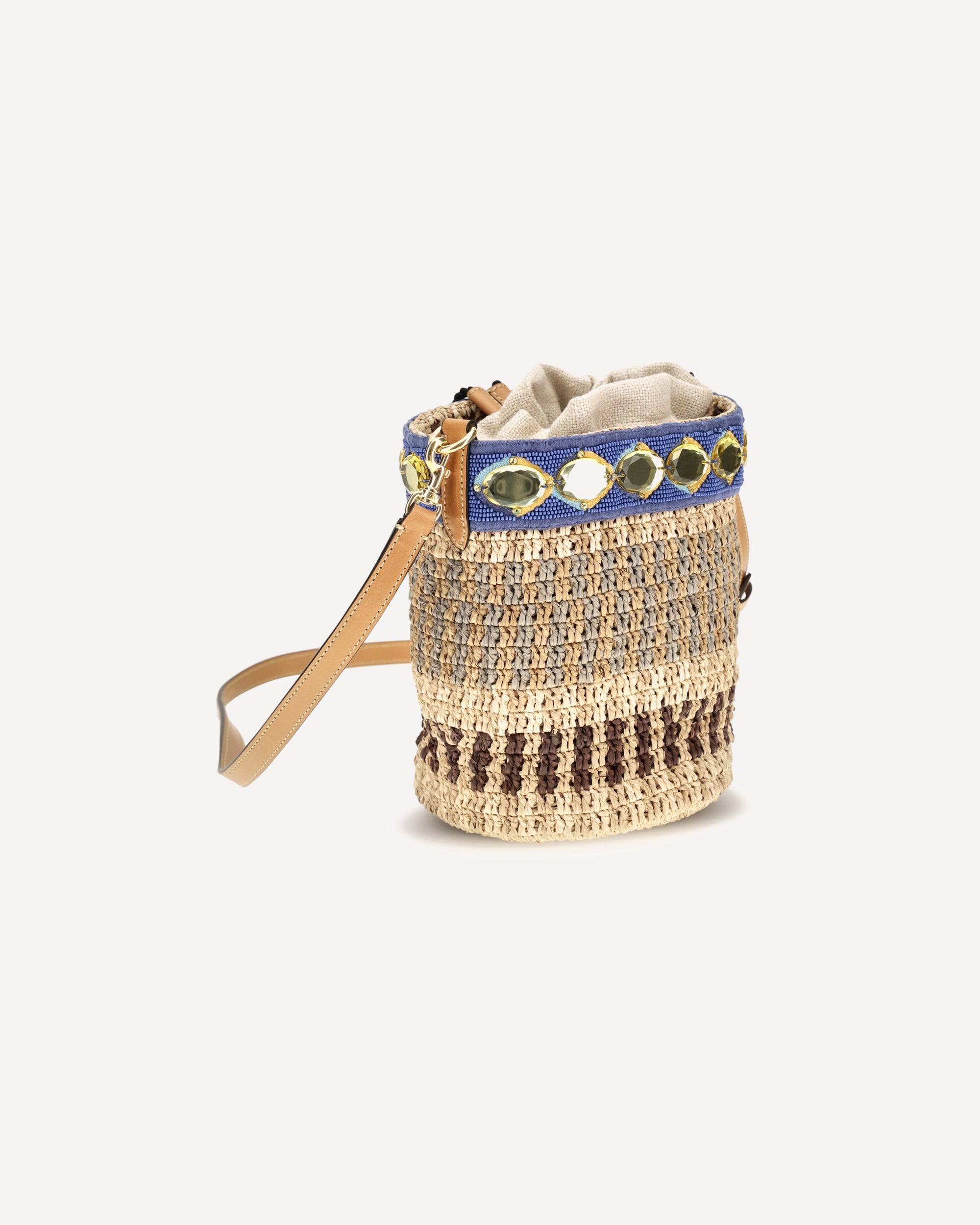 Mini borsa secchiello in rafia Valentino Garavani