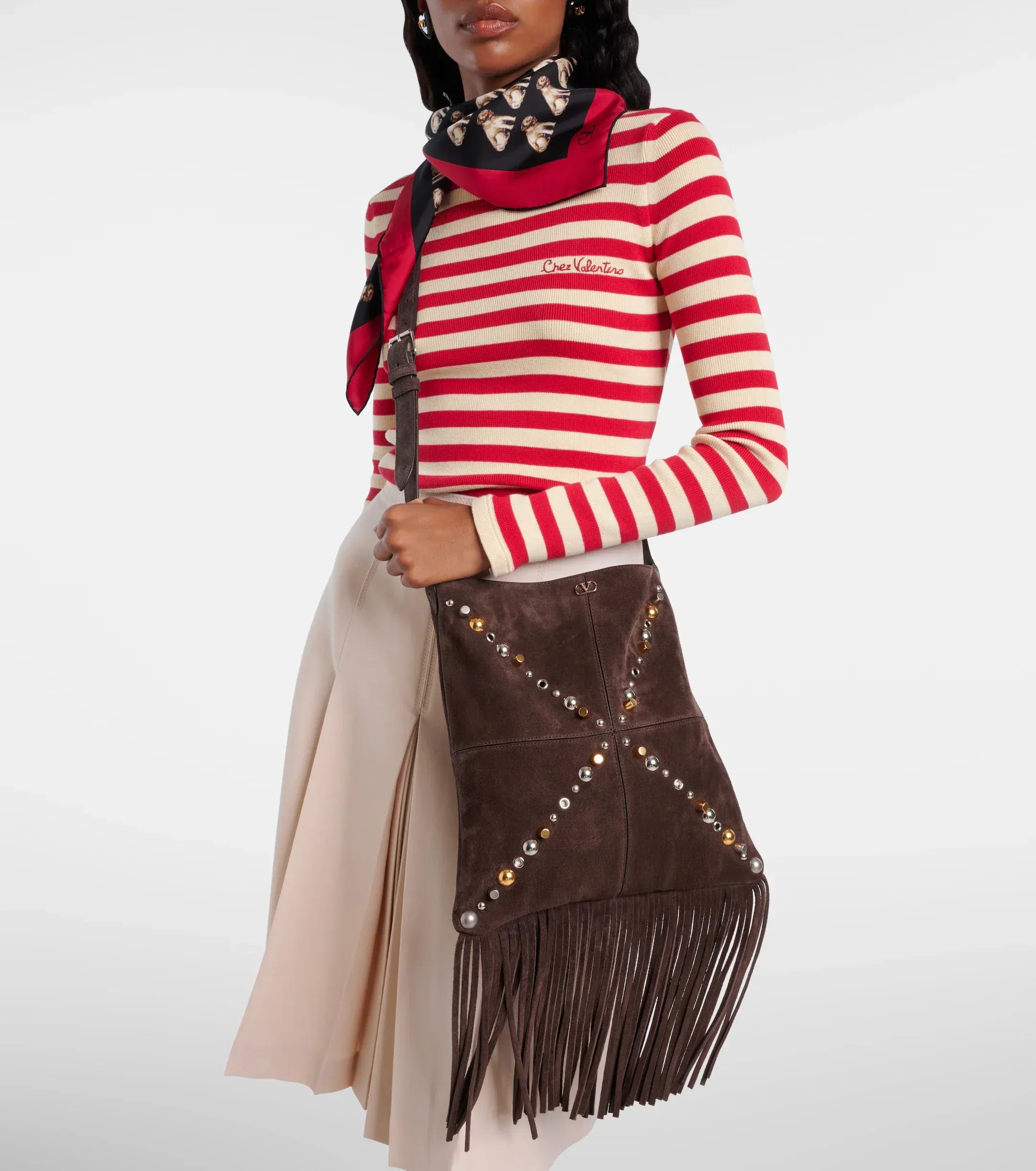 Valentino Garavani Nellcôte Embellished Shoulder Bag