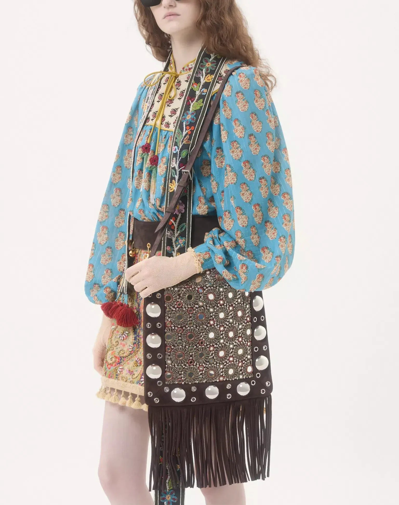 Valentino Garavani Nellcôte Embroidered Shoulder Bag