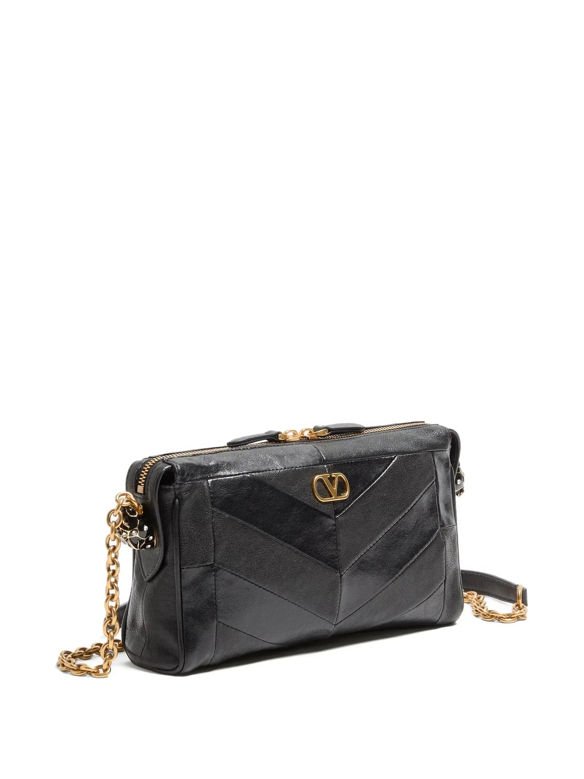 Valentino Garavani Panthea Chevron Pattern Small Shoulder Bag