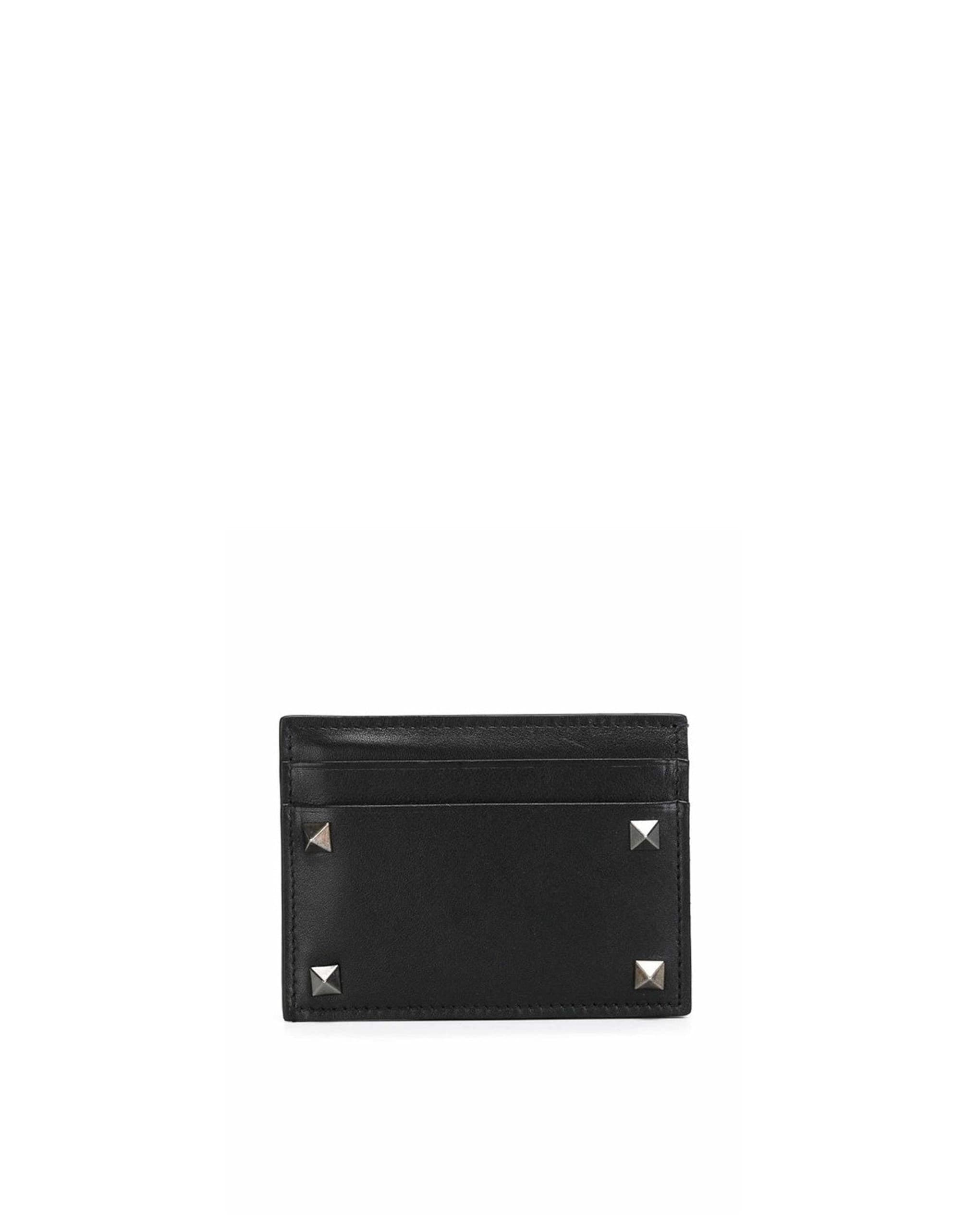 Valentino Garavani Rockstud Card Holder In Calf Leather
