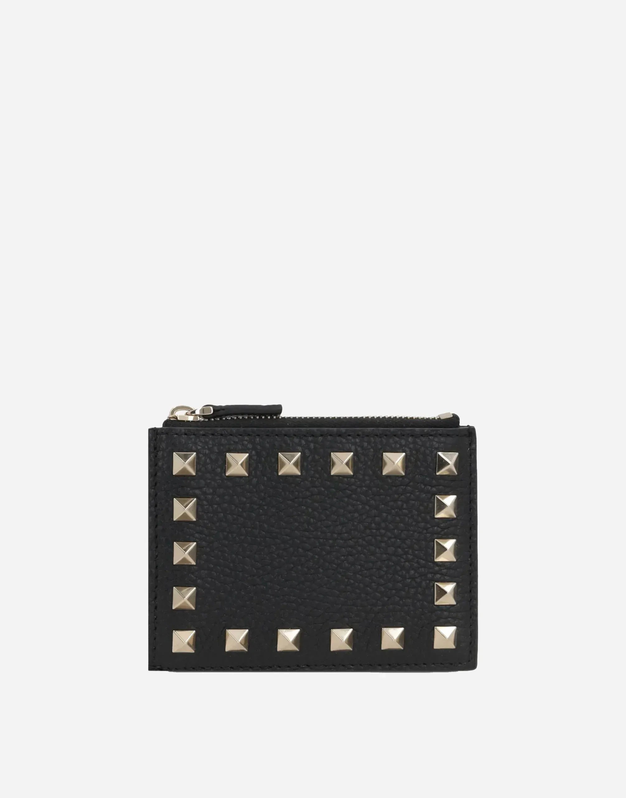 Valentino Garavani Rockstud Grainy Cardholder With Zipper