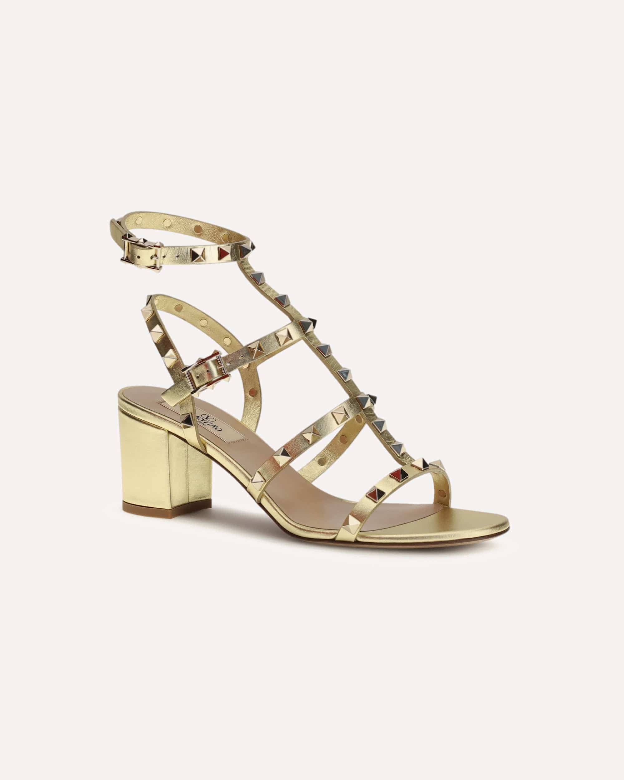 Valentino Garavani Rockstud Laminated Leather Sandals - alternate view
