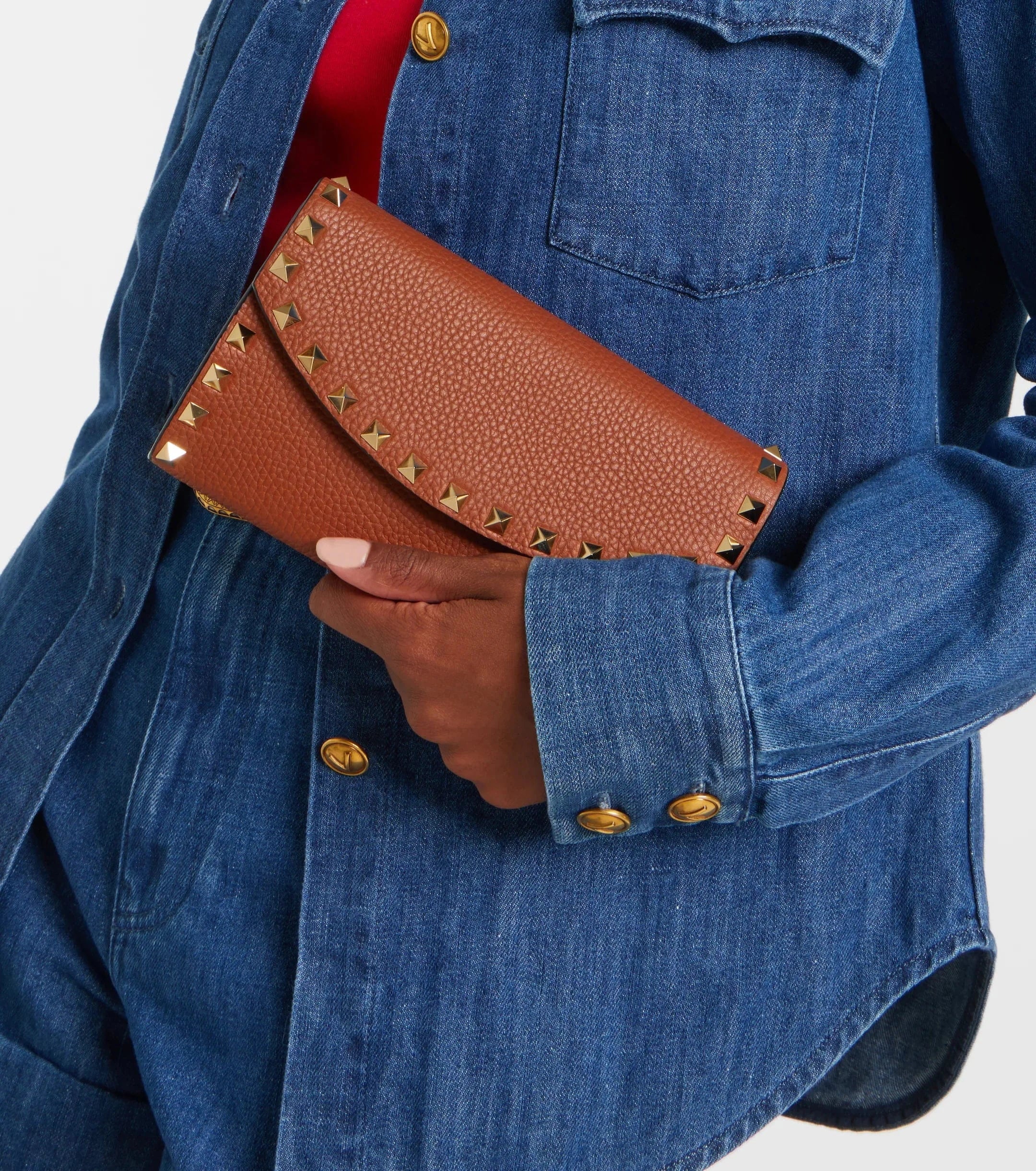 Valentino Garavani Rockstud Leather Chain Shoulder Bag