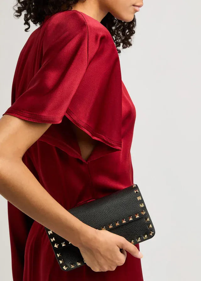 Valentino Garavani Rockstud Leather Clutch Bag