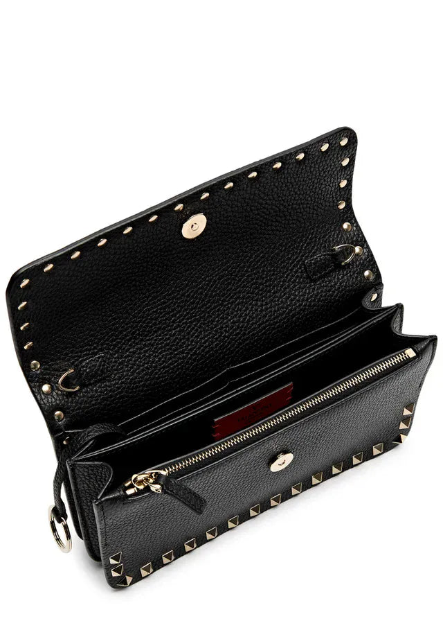 Valentino Garavani Rockstud Leather Clutch Bag