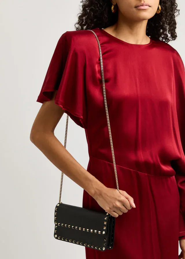 Valentino Garavani Rockstud Leather Clutch Bag