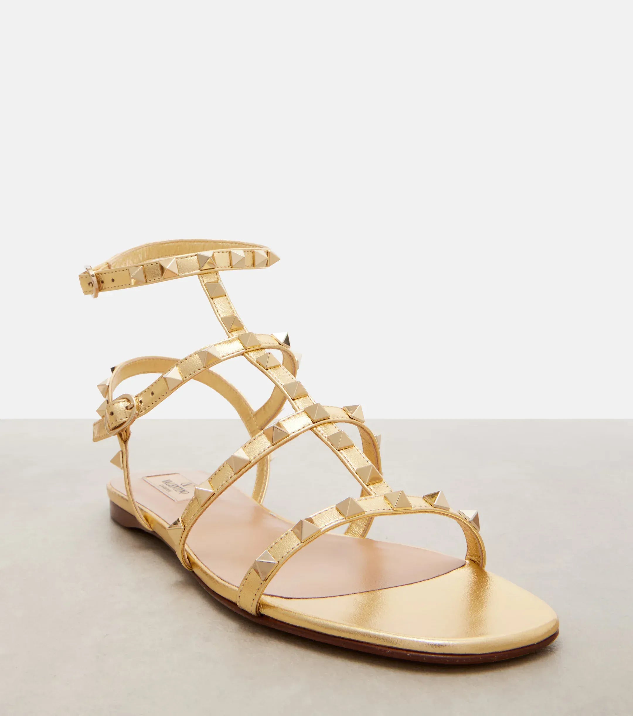 Valentino Garavani Rockstud Metallic Leather Sandals