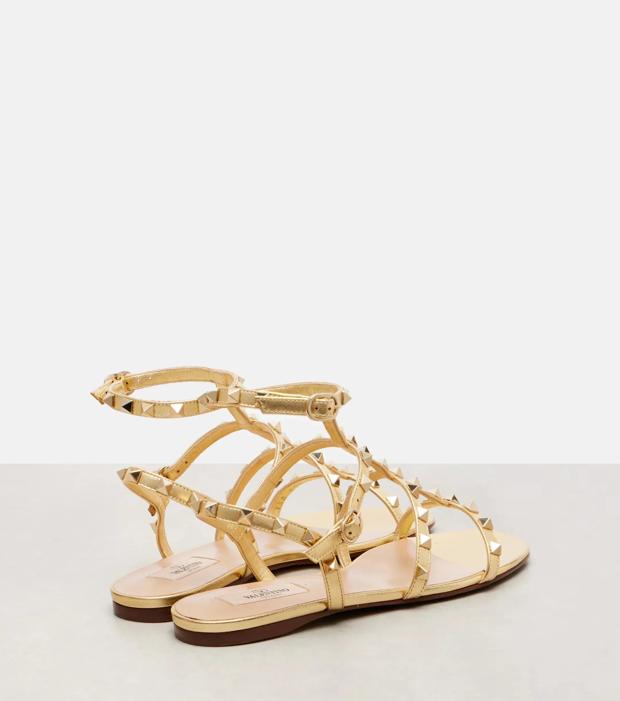 Valentino Garavani Rockstud Metallic Leather Sandals