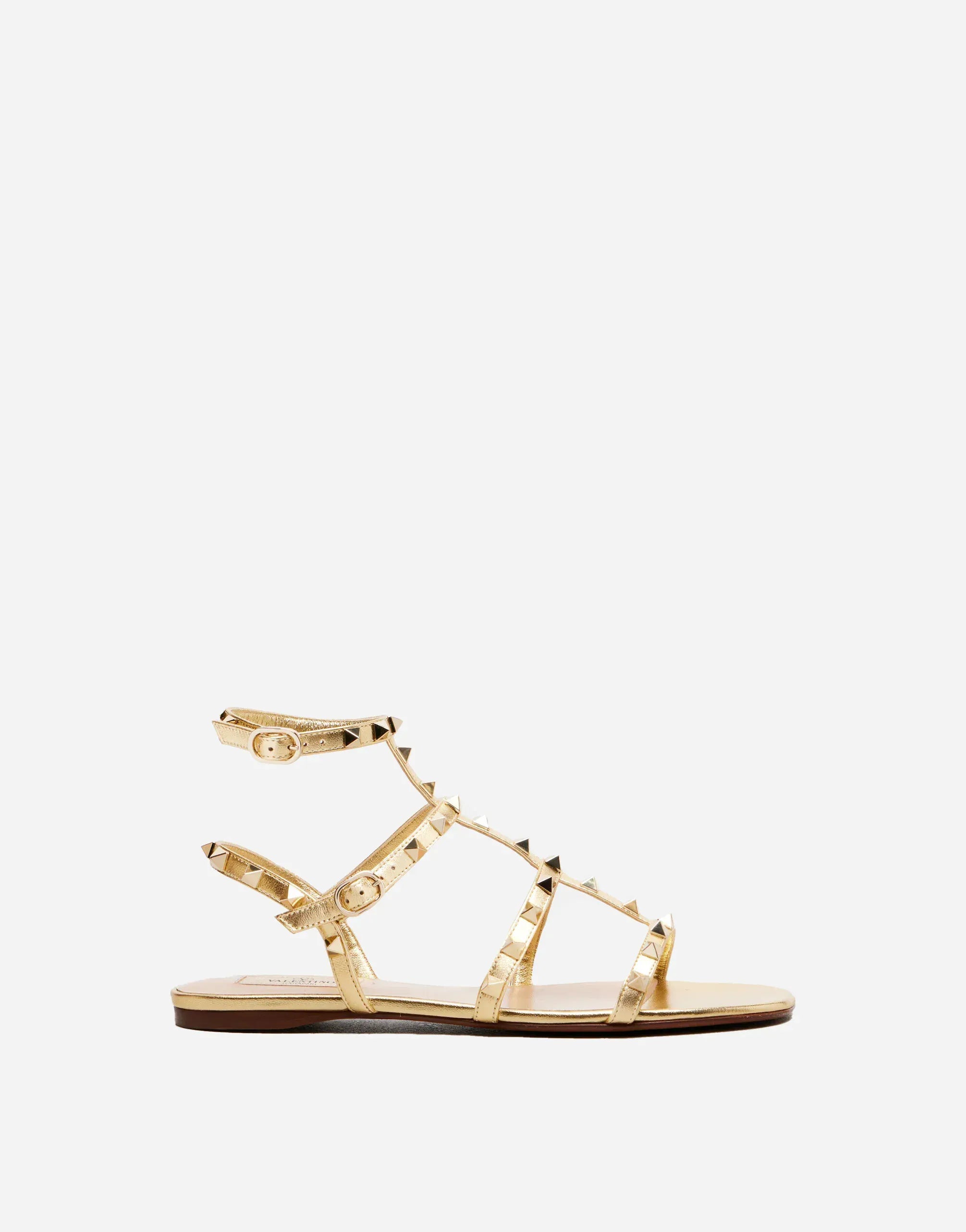 Valentino Garavani Rockstud Metallic Leather Sandals
