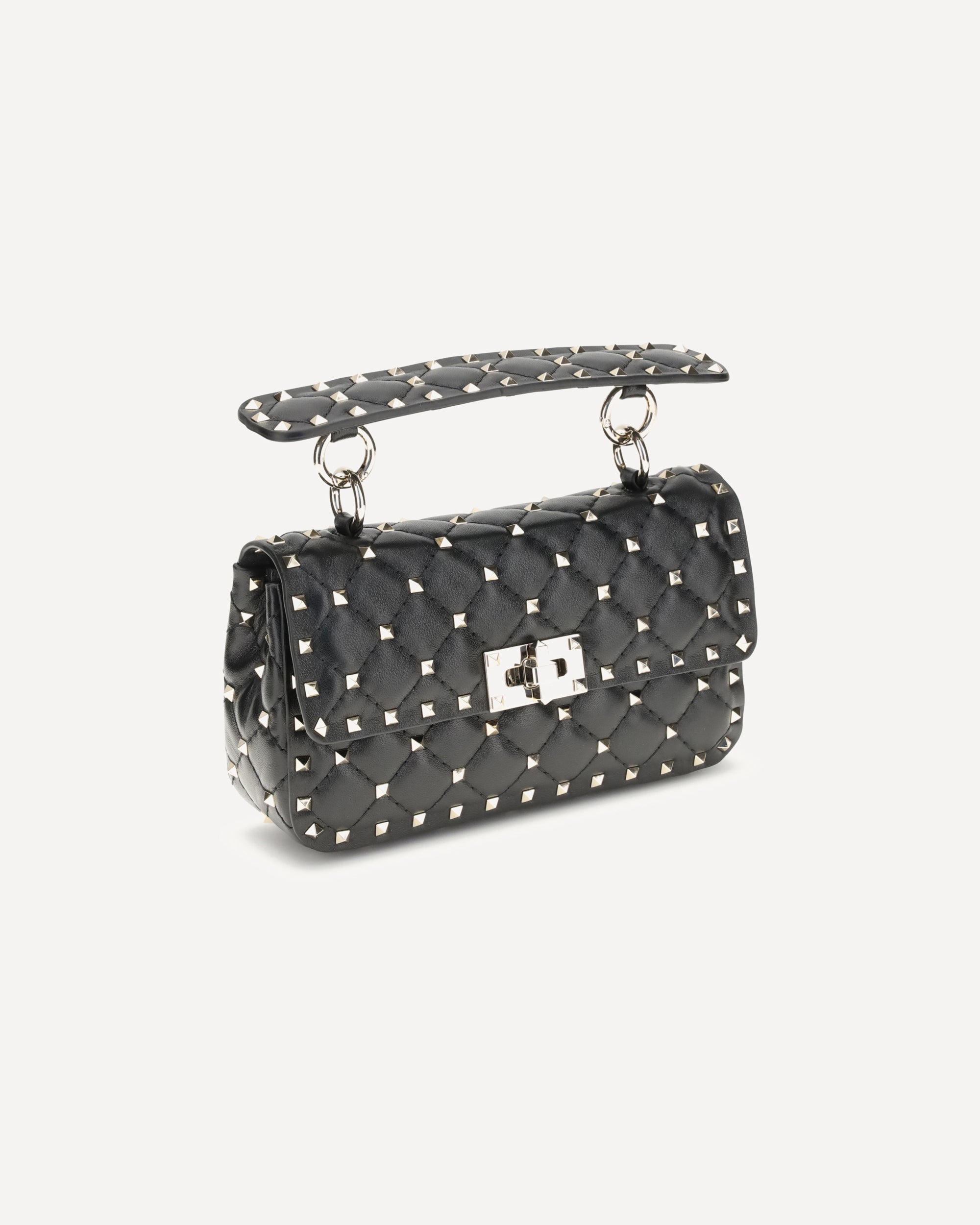 حقيبة Valentino Garavani Rockstud Spike صغيرة بمقبض علوي
