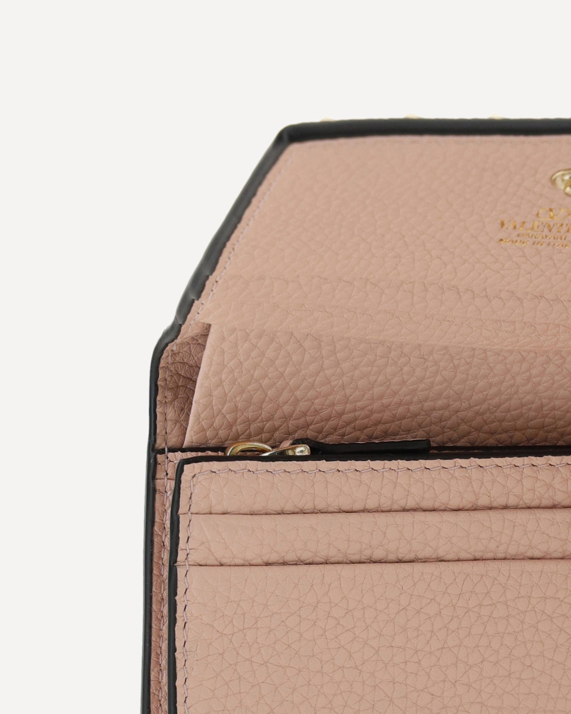 Valentino Garavani Rockstud Wallet Garnet Calfskin