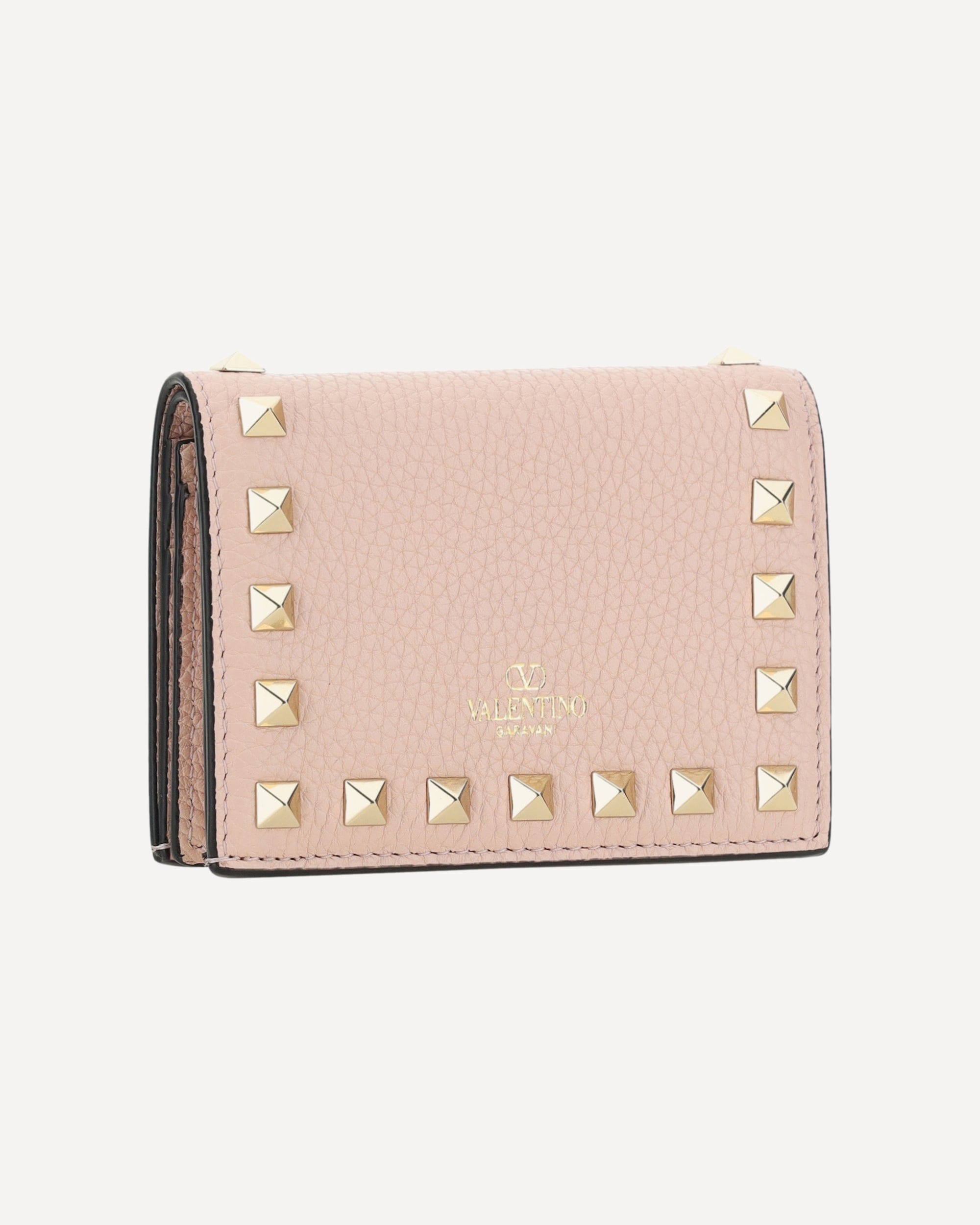 Valentino Garavani Portefeuille Rockstud en cuir de veau grenat - alternate view