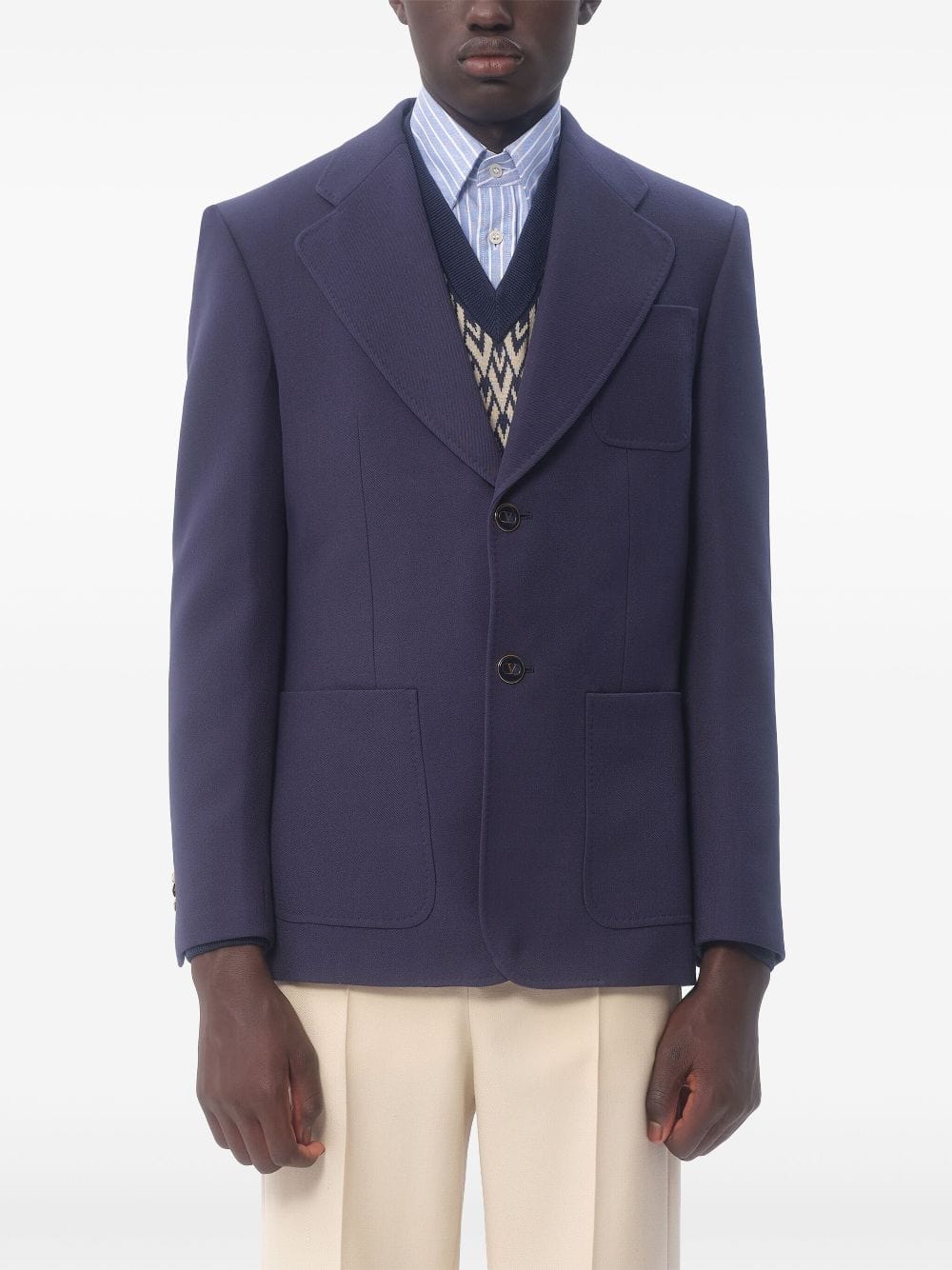 Valentino Garavani Single-Breasted Gabardine Jacket