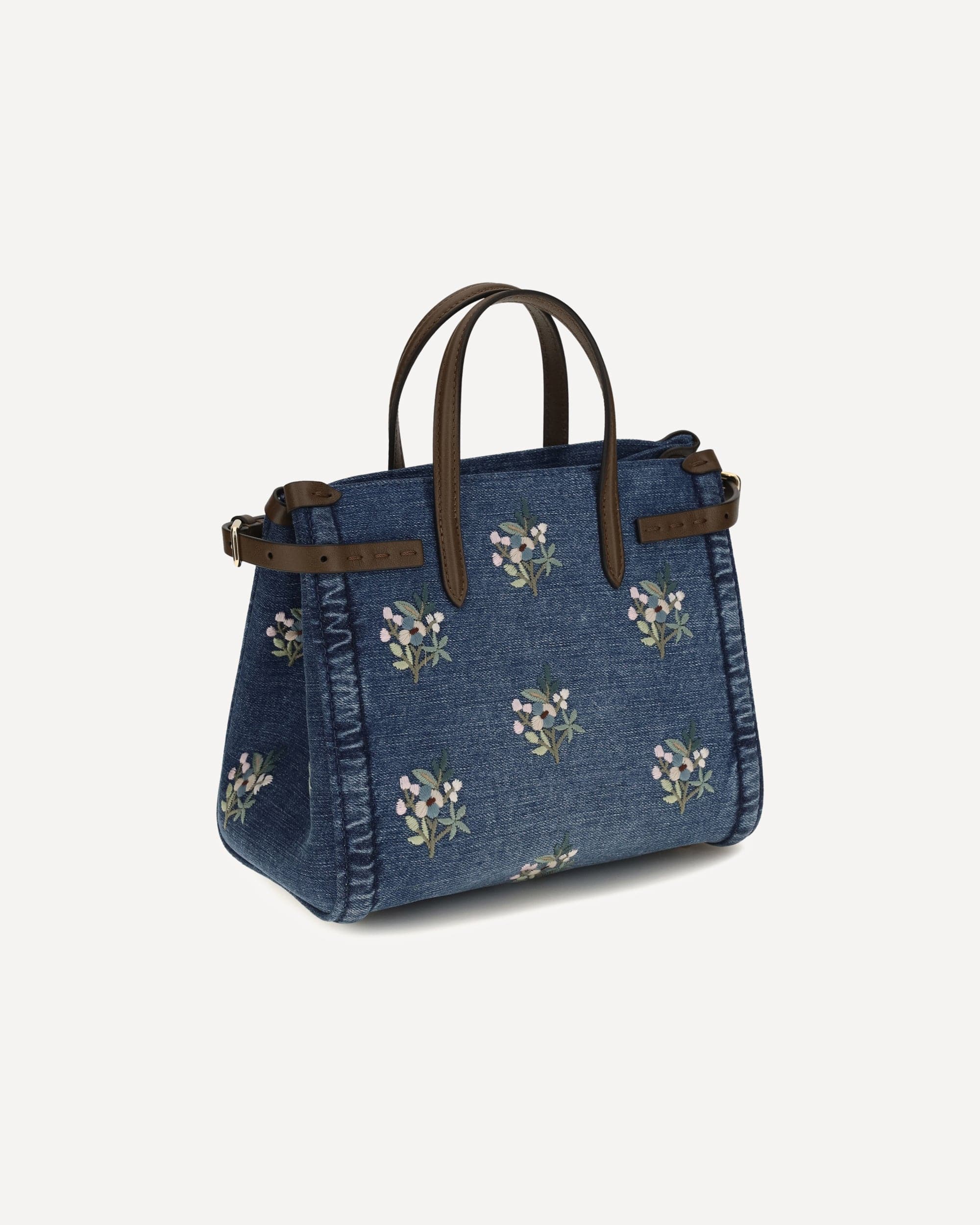 Valentino Garavani Small Antibes Handbag In Embroidered Denim