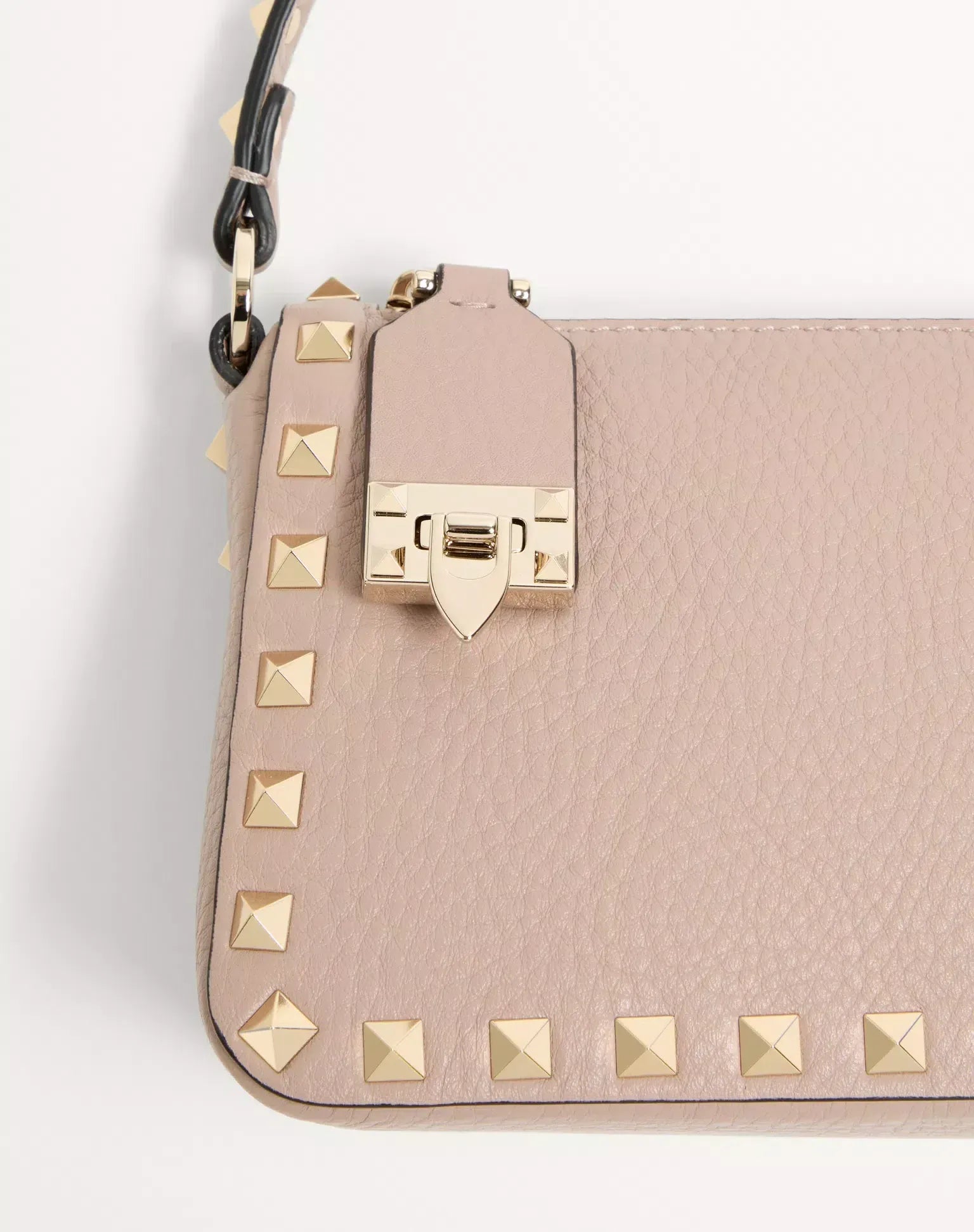 Valentino Garavani Small Rockstud Grainy Plat-Finish Crossbody Bag